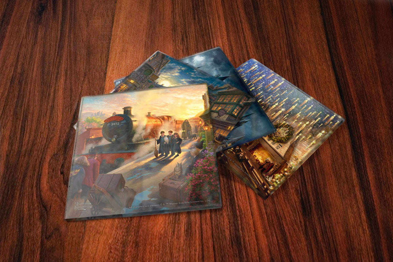 Harry Potter™ Thomas Kinkade Studios (Collection #1) StarFire Prints Glass Coaster Set SPCSTR1325