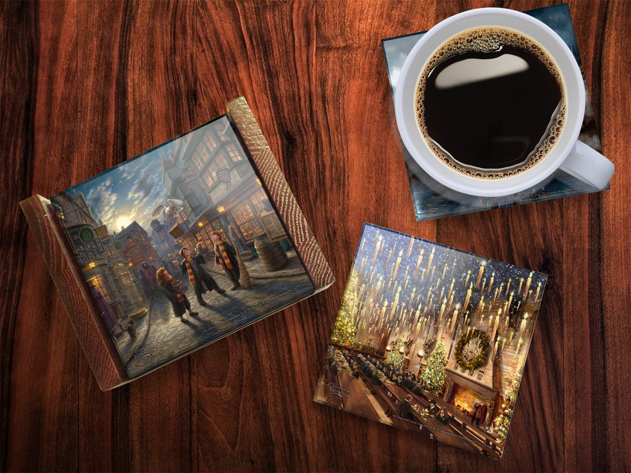 Harry Potter™ Thomas Kinkade Studios (Collection #1) StarFire Prints Glass Coaster Set SPCSTR1325