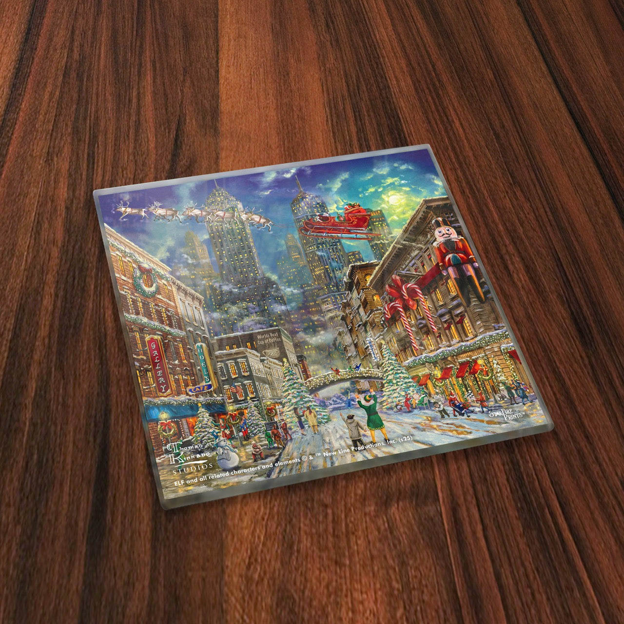Thomas Kinkade Studios (Warner Bros. – Holiday Collection) StarFire Prints™ Glass Coaster Set SPCSTR1354