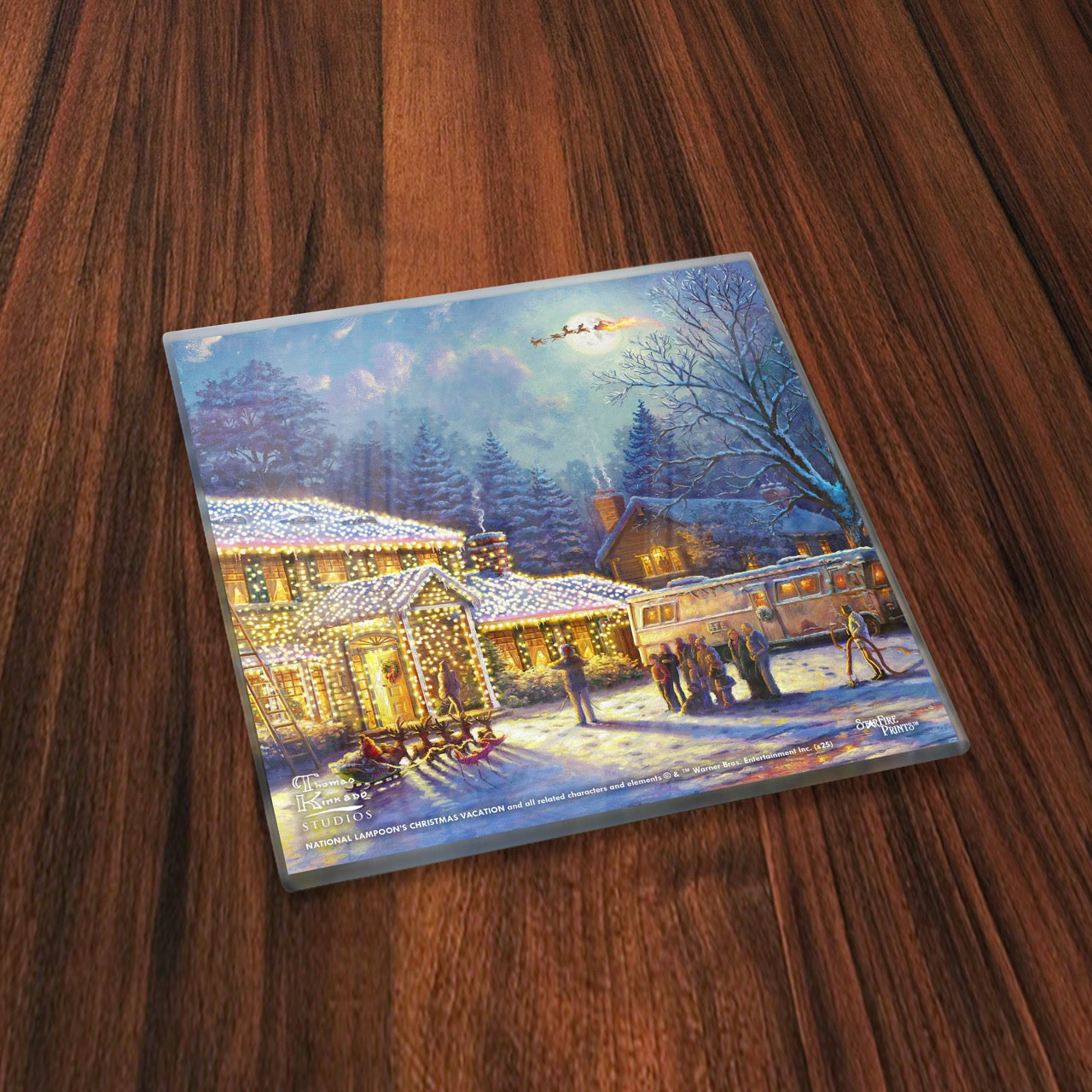 Thomas Kinkade Studios (Warner Bros. – Holiday Collection) StarFire Prints™ Glass Coaster Set SPCSTR1354
