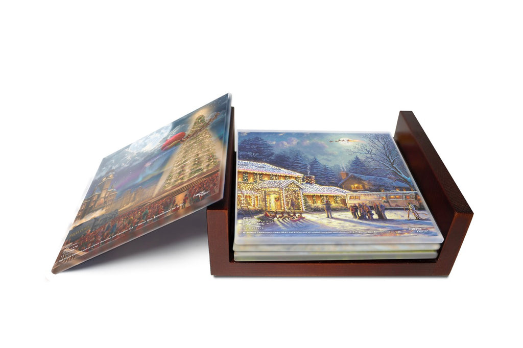 Thomas Kinkade Studios (Warner Bros. – Holiday Collection) StarFire Prints™ Glass Coaster Set SPCSTR1354
