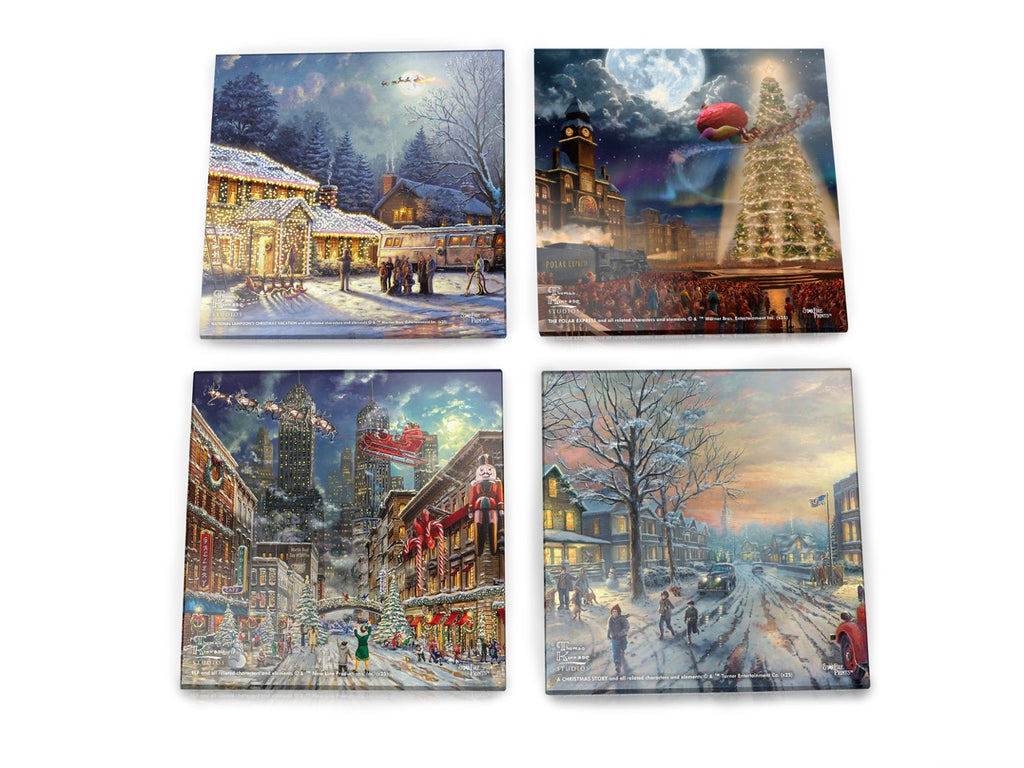 Thomas Kinkade Studios (Warner Bros. – Holiday Collection) StarFire Prints™ Glass Coaster Set SPCSTR1354