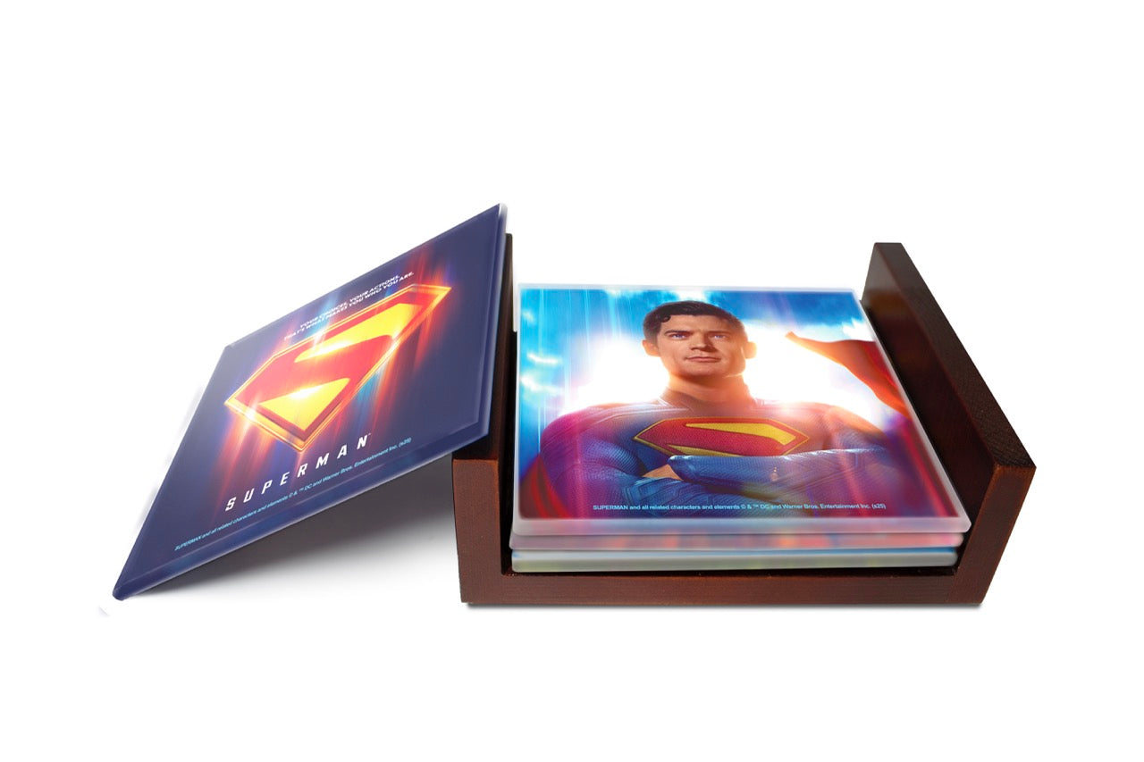 Superman (2025) (Genesis) StarFire Prints™ Glass Coaster Set SPCSTR1355