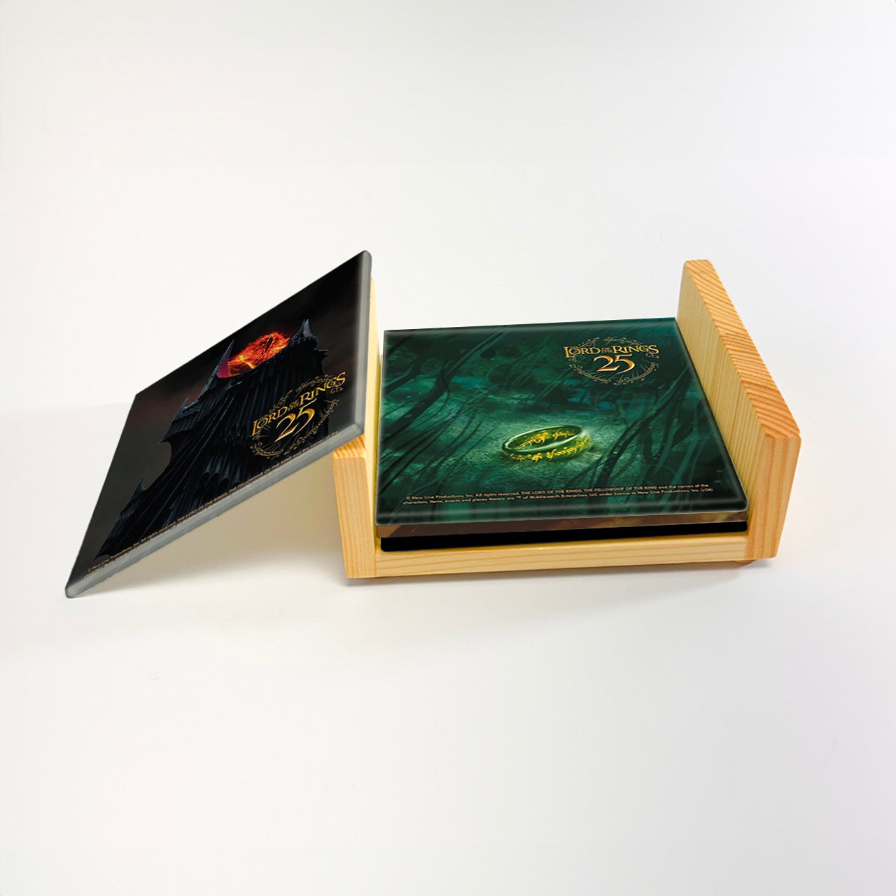 The Lord of the Rings: The Fellowship of the Ring 25th Anniversary (Shadows of Mordor) StarFire Prints™ Glass Coaster Set SPCSTR1359