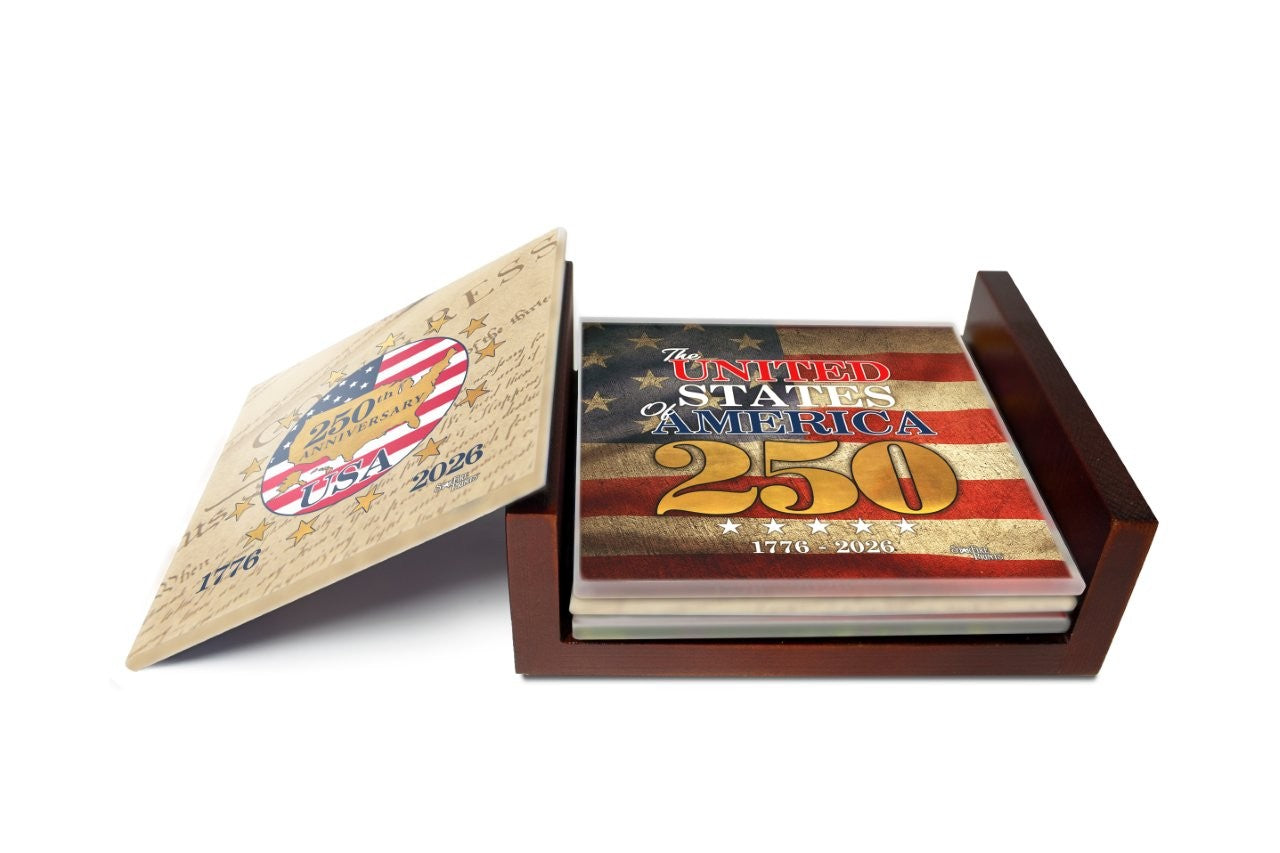 Trend Setters Original (America 250: Stars of Freedom) StarFire Prints™ Glass Coaster Set SPCSTR1362
