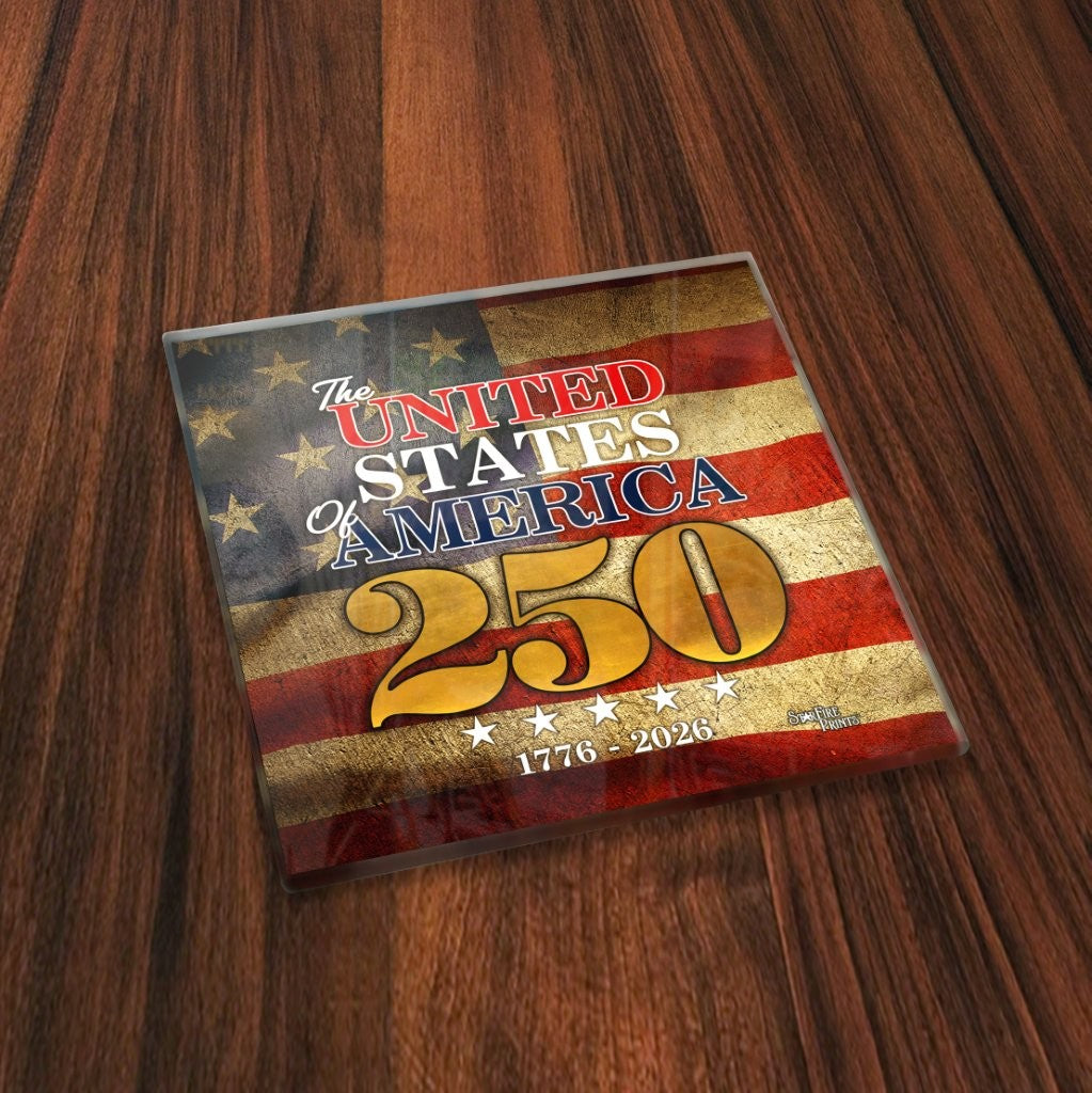 Trend Setters Original (America 250: Stars of Freedom) StarFire Prints™ Glass Coaster Set SPCSTR1362