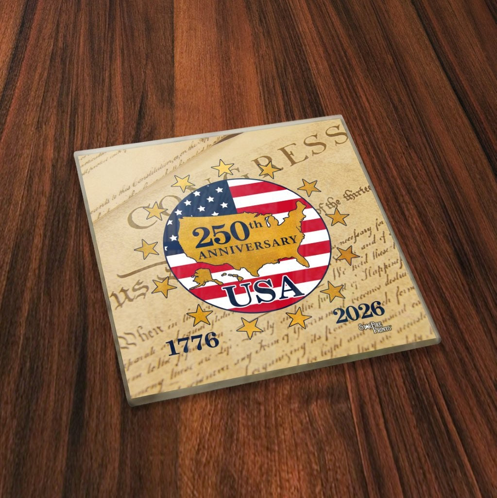 Trend Setters Original (America 250: Stars of Freedom) StarFire Prints™ Glass Coaster Set SPCSTR1362