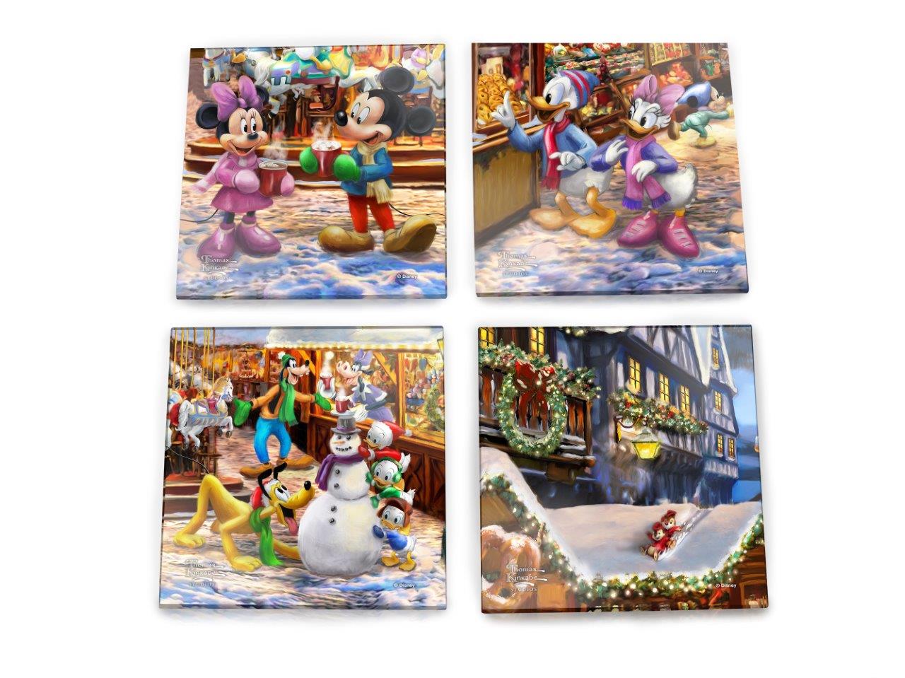 Disney (Mickey & Minnie Christmas Market) StarFire Prints™ Glass Coaster Set SPCSTR1363