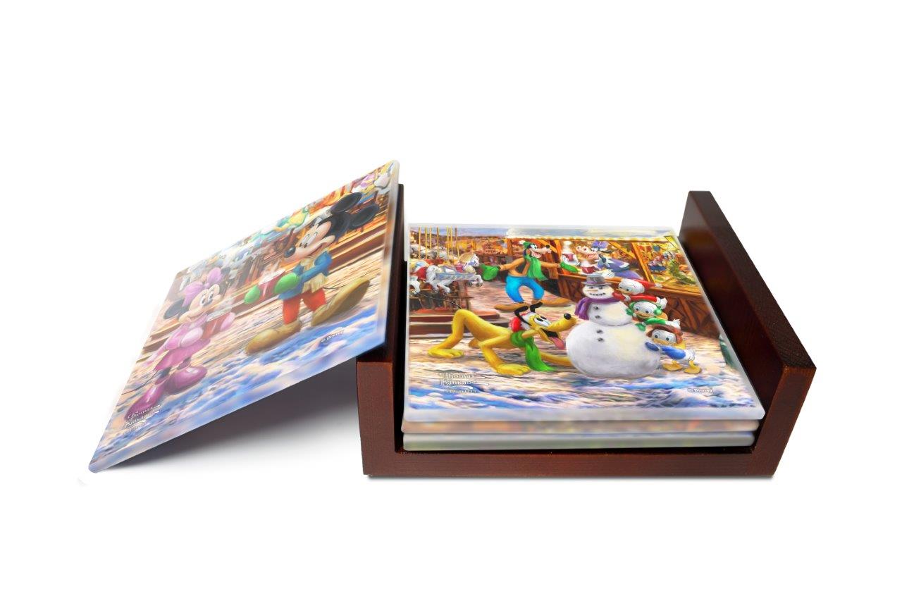 Disney (Mickey & Minnie Christmas Market) StarFire Prints™ Glass Coaster Set SPCSTR1363