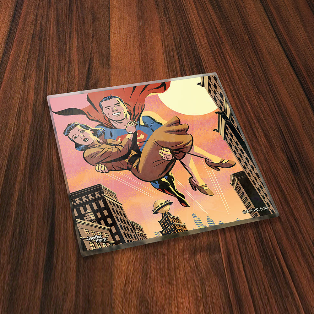 DC Comics Justice League (Silver-Age Heroes) 4” x 4” StarFire Prints™ Glass Coaster Set SPCSTR1369