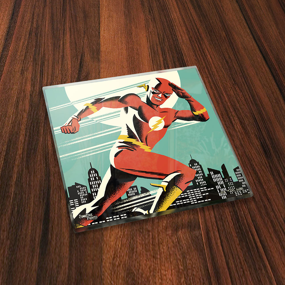DC Comics Justice League (Silver-Age Heroes) 4” x 4” StarFire Prints™ Glass Coaster Set SPCSTR1369