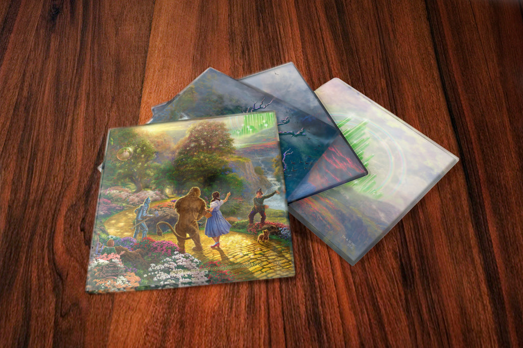 The Wizard of Oz (Dorothy Discovers the Emerald City - Thomas Kinkade Studios) StarFire Prints™ Glass Coaster Set of Four SPCSTR280