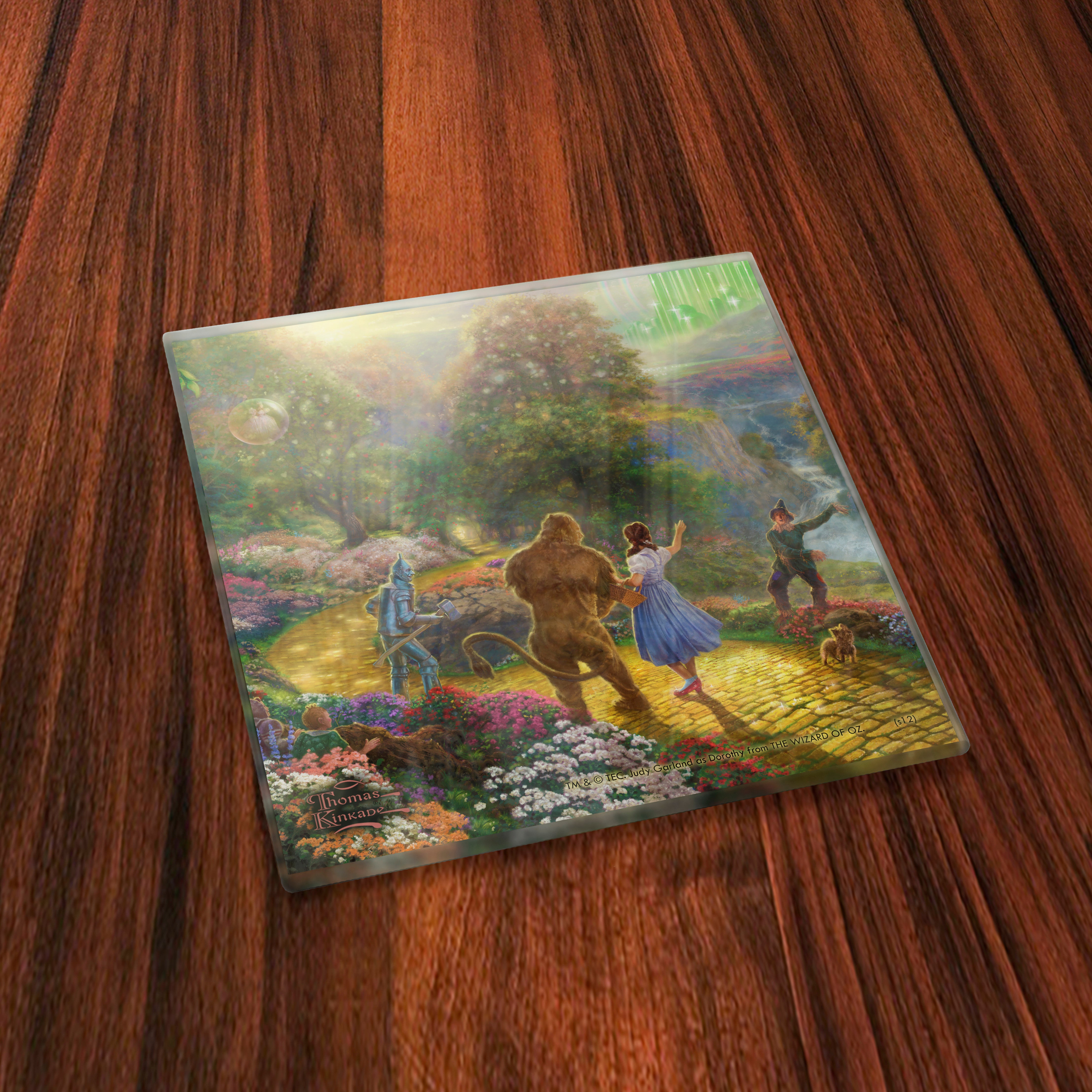 The Wizard of Oz (Dorothy Discovers the Emerald City - Thomas Kinkade Studios) StarFire Prints™ Glass Coaster Set of Four SPCSTR280