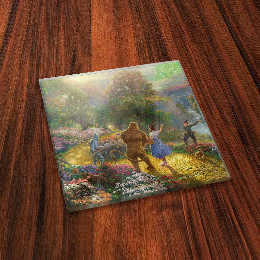 The Wizard of Oz (Dorothy Discovers the Emerald City - Thomas Kinkade Studios) StarFire Prints™ Glass Coaster Set of Four SPCSTR280