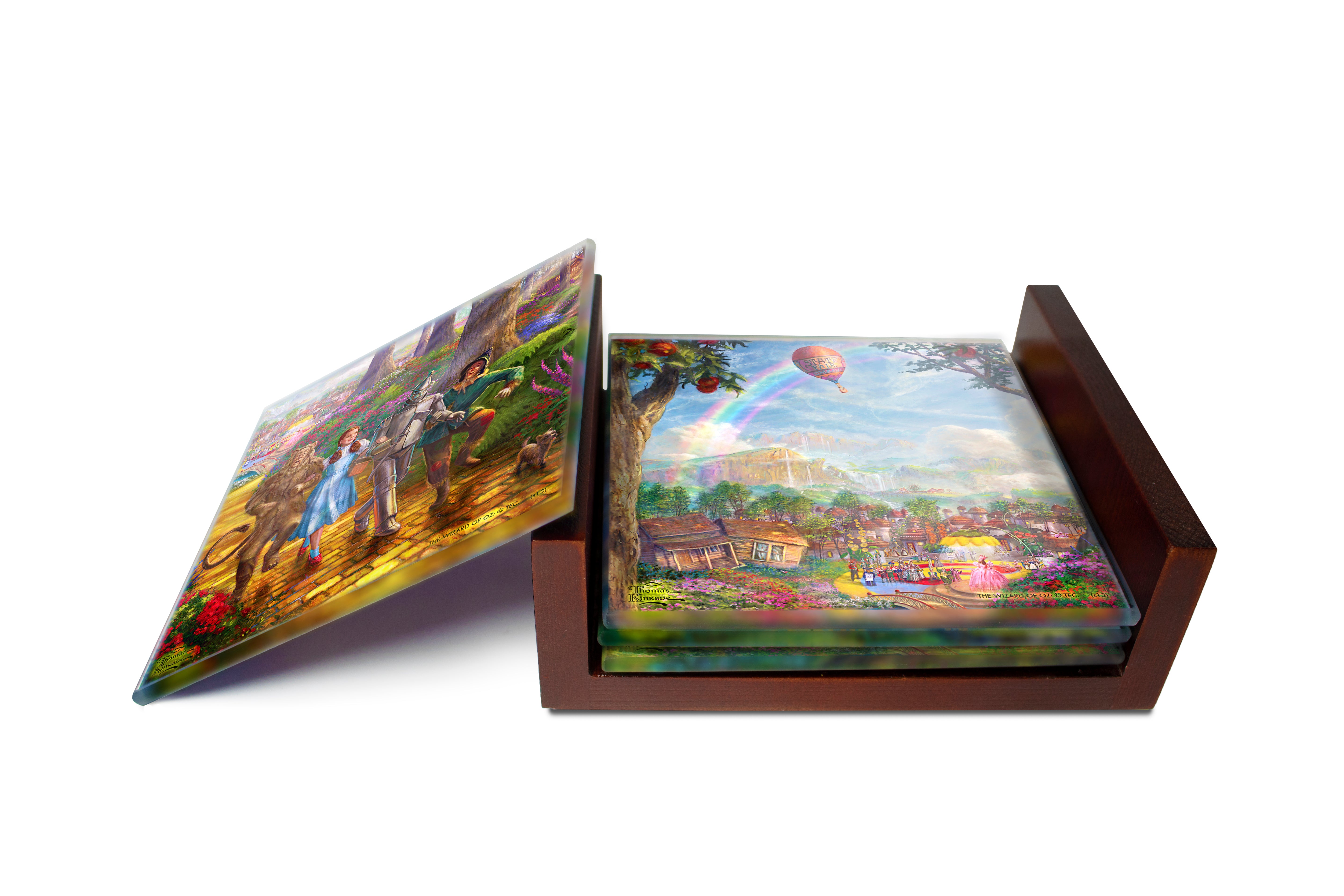The Wizard of Oz (Follow the Yellow Brick Road - Thomas Kinkade Studios Studios) StarFire Prints™ Glass Coaster Set of Four SPCSTR385