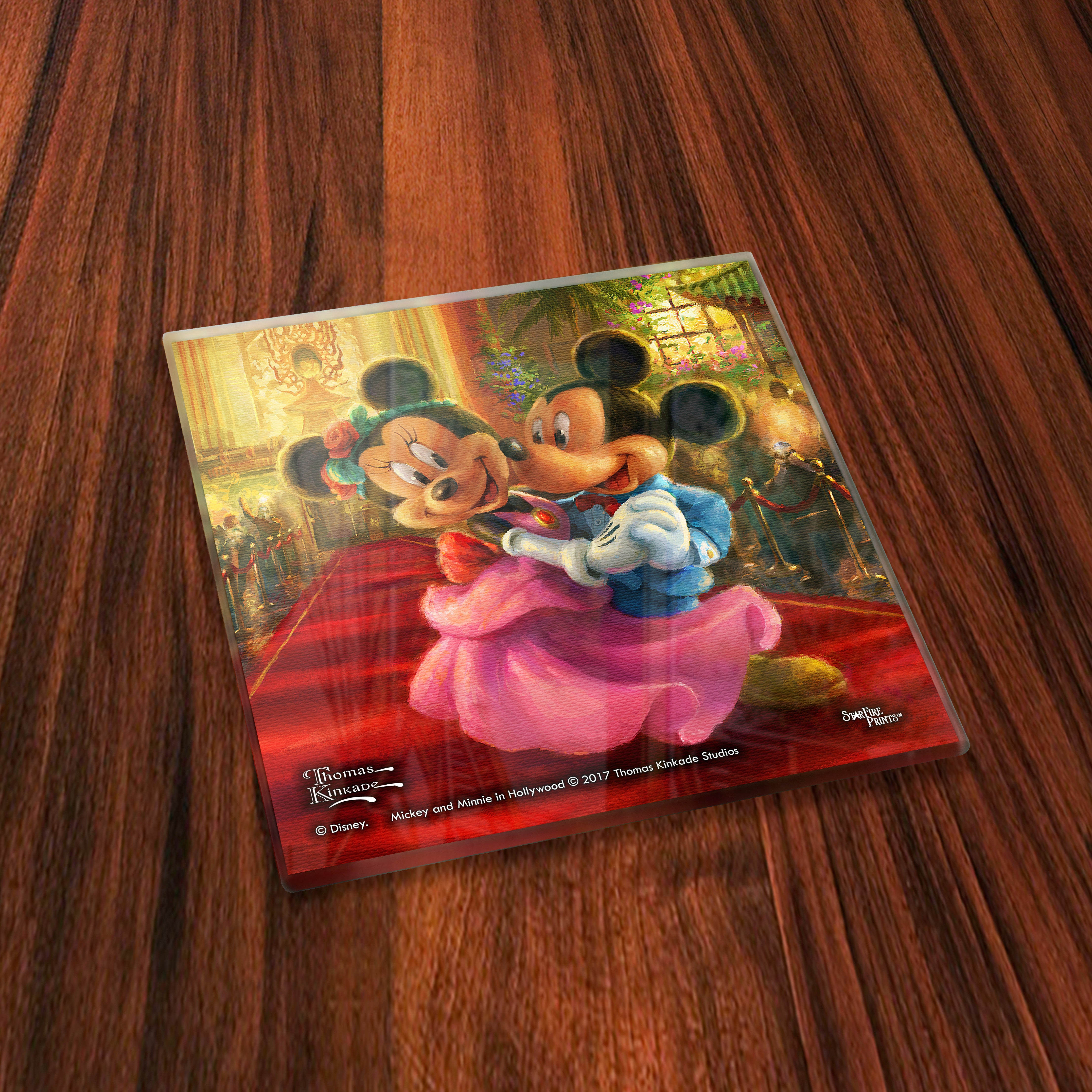 Disney (Mickey and Minnie Mouse in Hollywood) StarFire Prints™ Glass Coaster Set of Four SPCSTR799