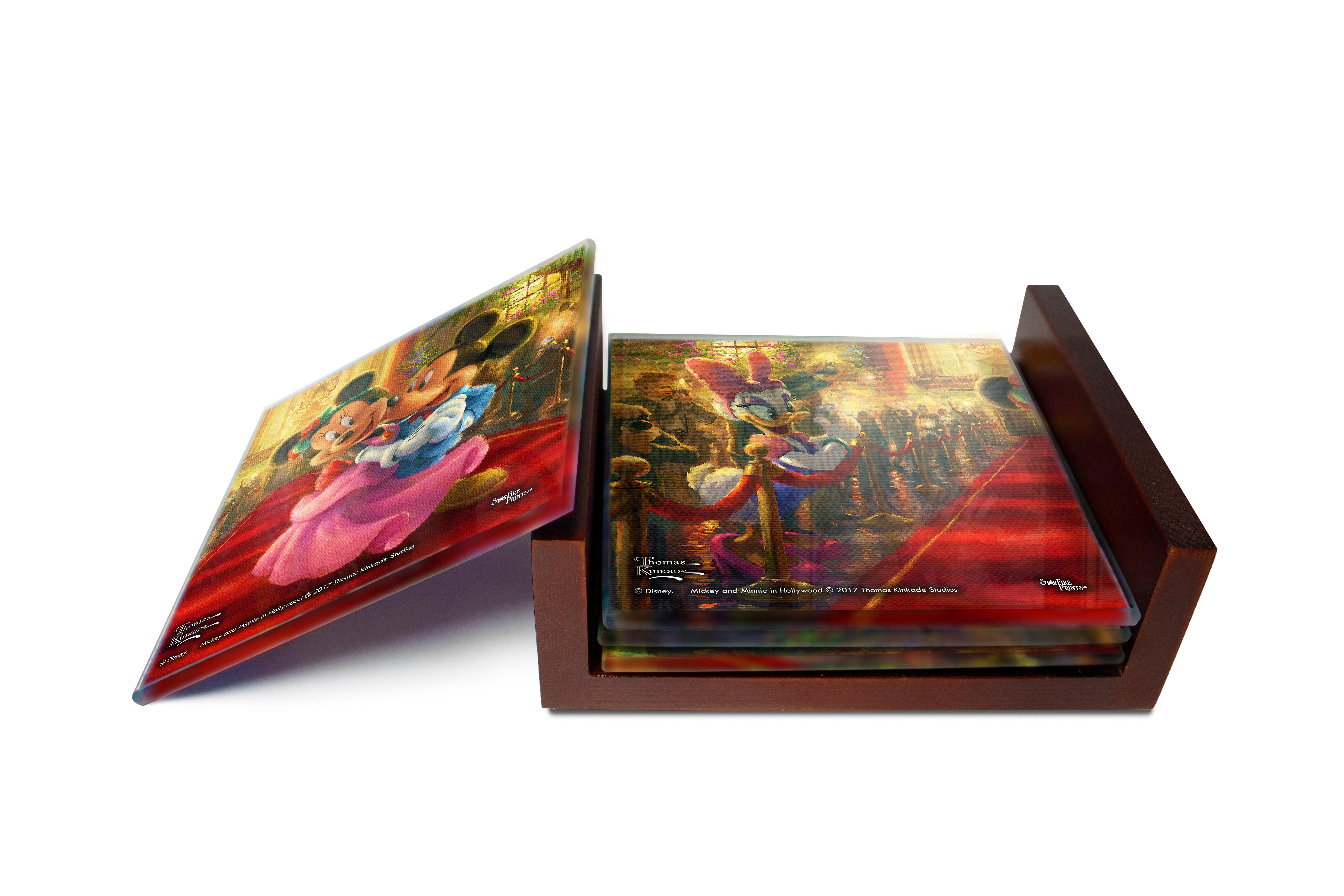 Disney (Mickey and Minnie Mouse in Hollywood) StarFire Prints™ Glass Coaster Set of Four SPCSTR799