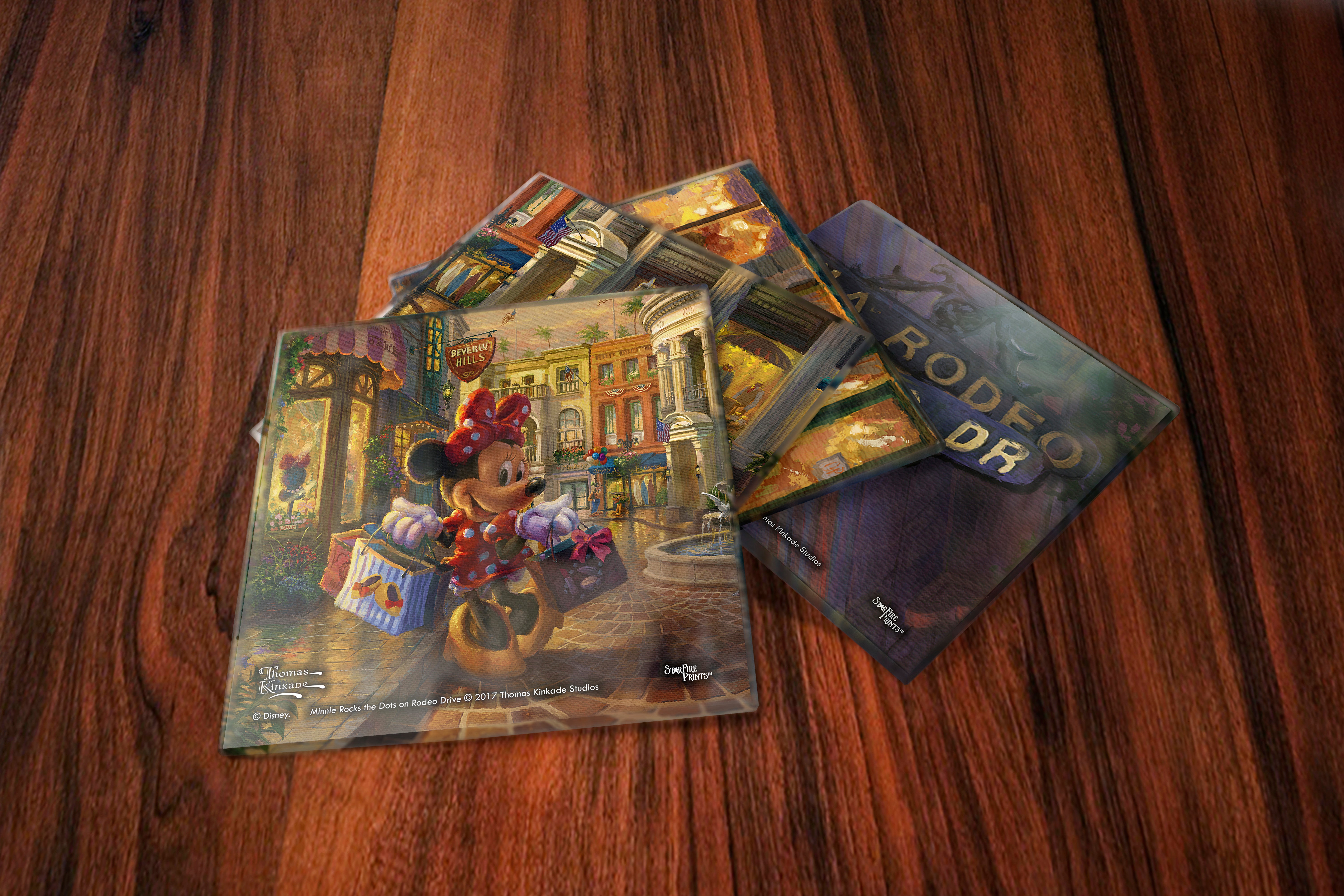 Disney (Minnie Rocks the Dots on Rodeo Drive) StarFire Prints™ Glass Coaster Set of Four SPCSTR803