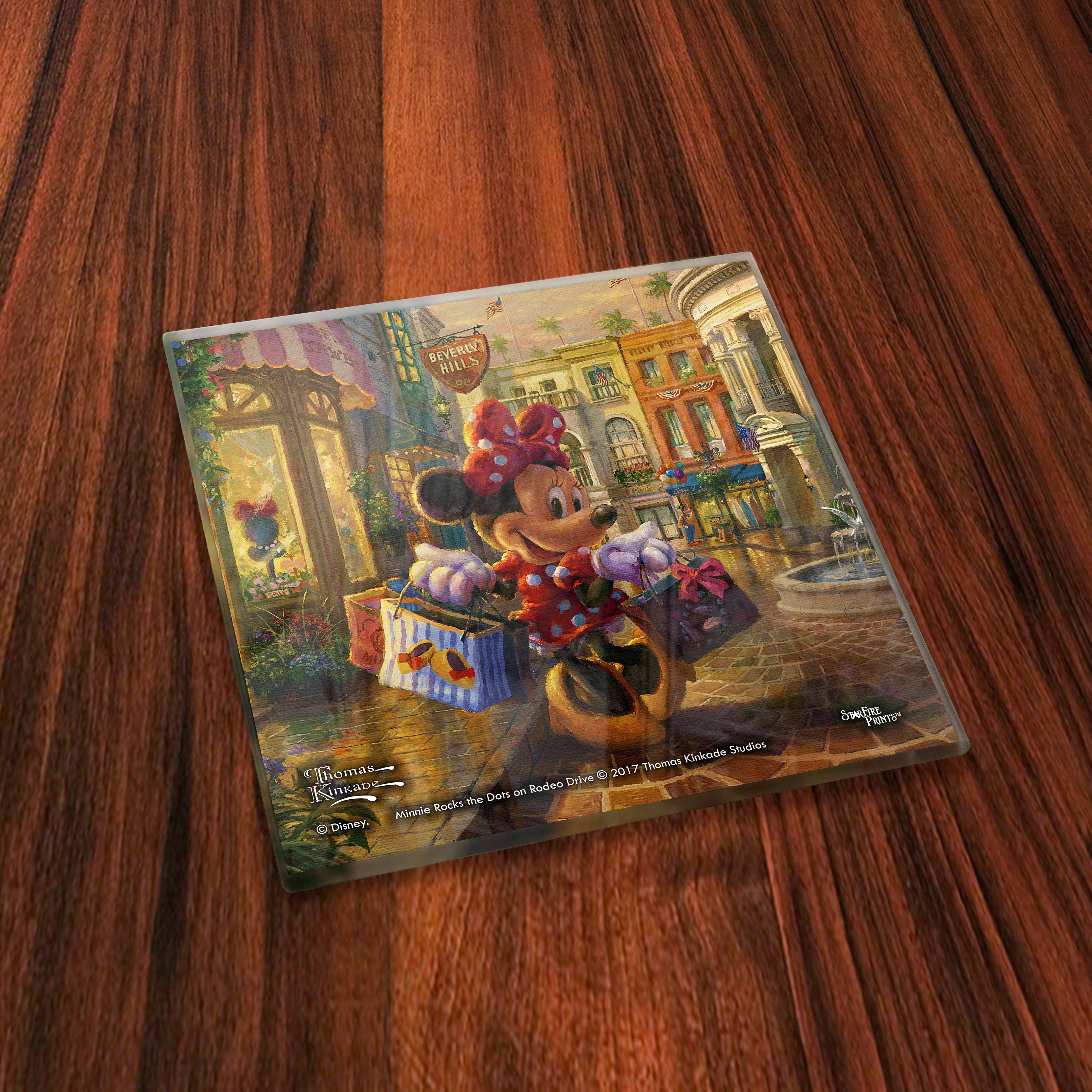 Disney (Minnie Rocks the Dots on Rodeo Drive) StarFire Prints™ Glass Coaster Set of Four SPCSTR803