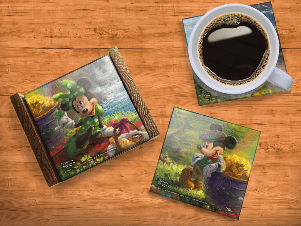 Disney (Mickey and Minnie Mouse in Ireland) StarFire Prints™ Glass Coaster Set of Four SPCSTR851