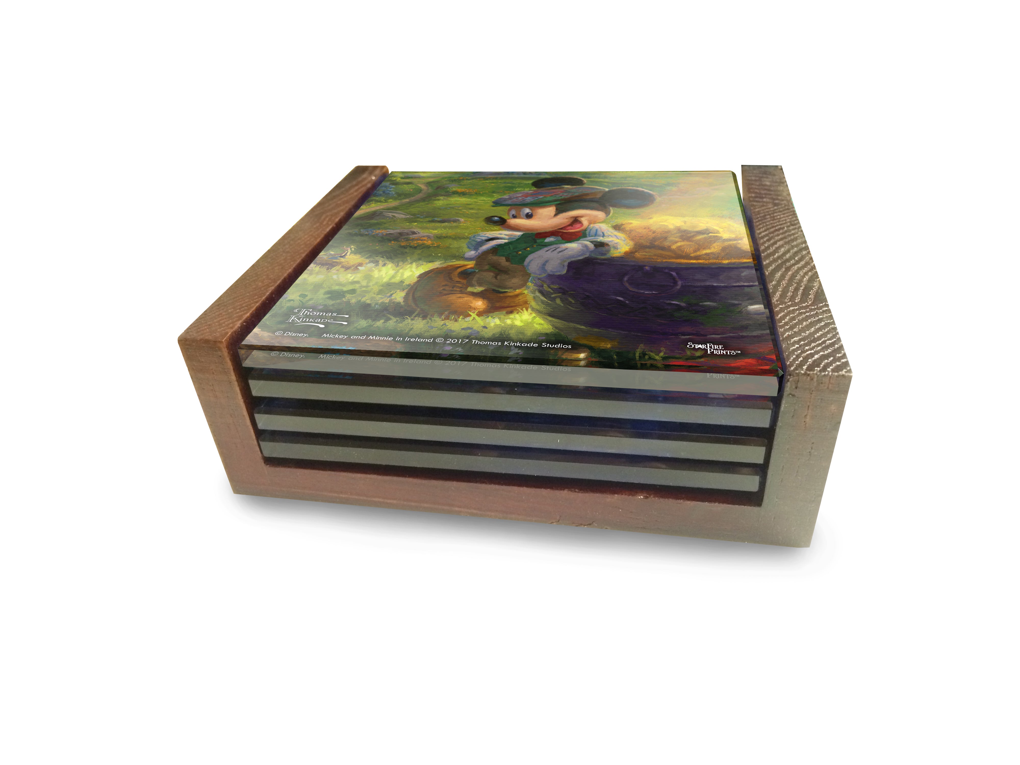 Disney (Mickey and Minnie Mouse in Ireland) StarFire Prints™ Glass Coaster Set of Four SPCSTR851