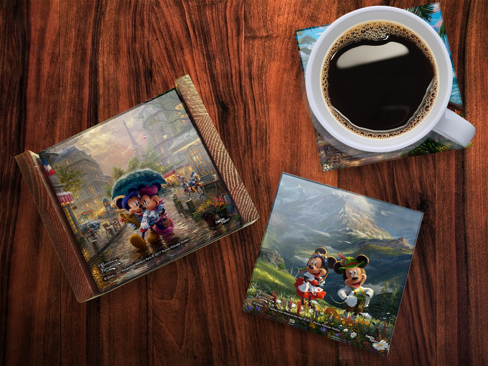 Disney (Mickey and Minnie Mouse Tourists) StarFire Prints™ Glass Coaster Set of Four SPCSTR854