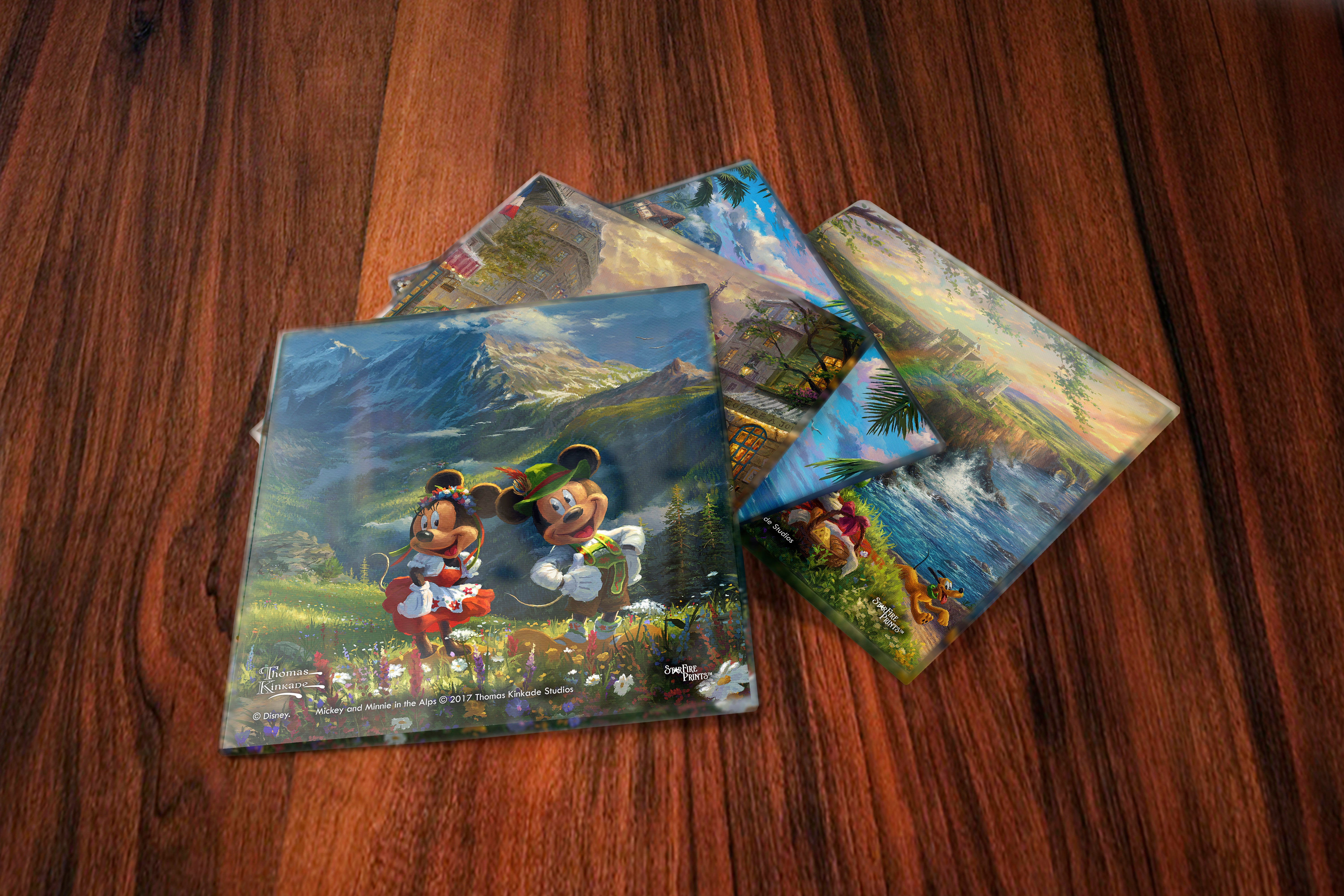Disney (Mickey and Minnie Mouse Tourists) StarFire Prints™ Glass Coaster Set of Four SPCSTR854