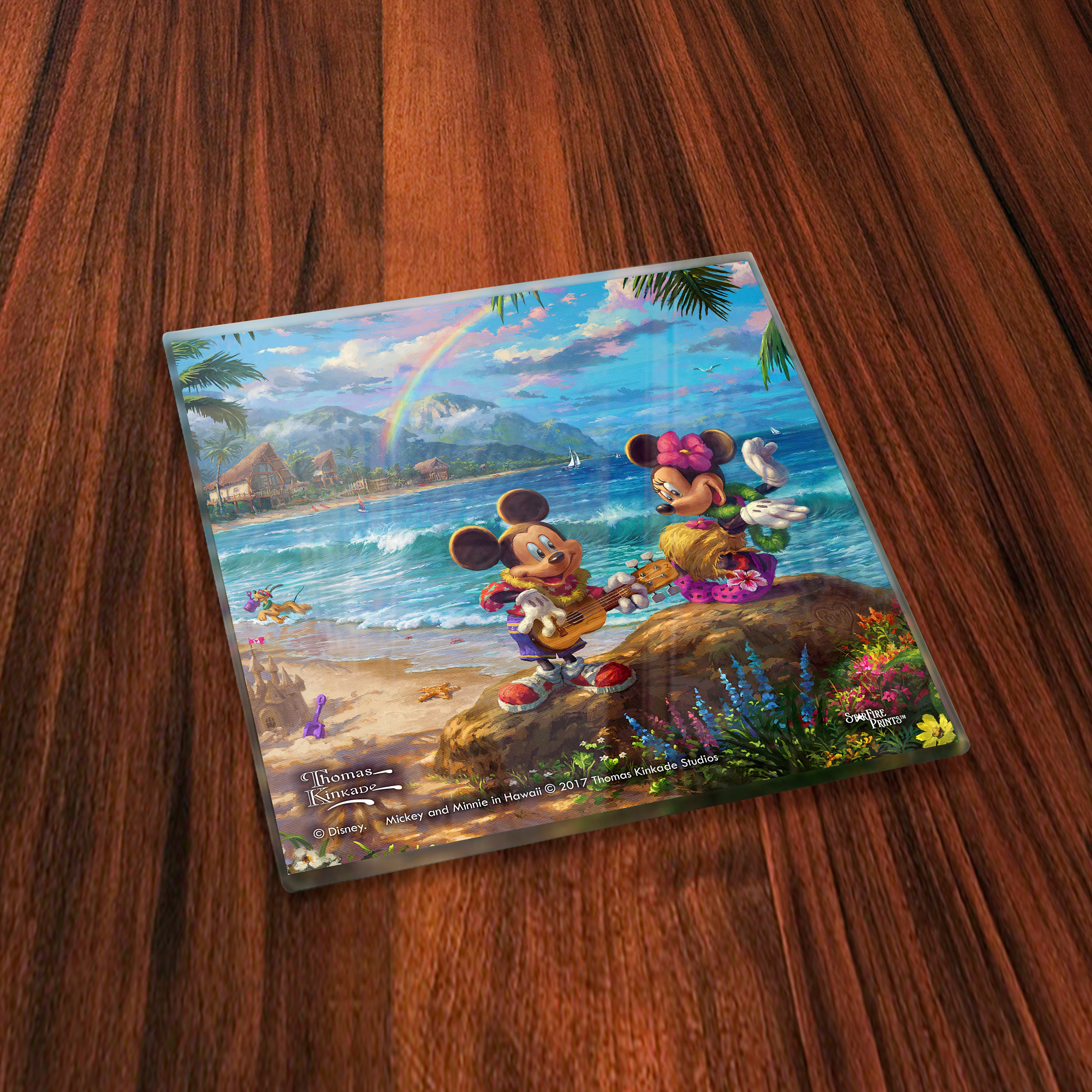 Disney (Mickey and Minnie Mouse Tourists) StarFire Prints™ Glass Coaster Set of Four SPCSTR854