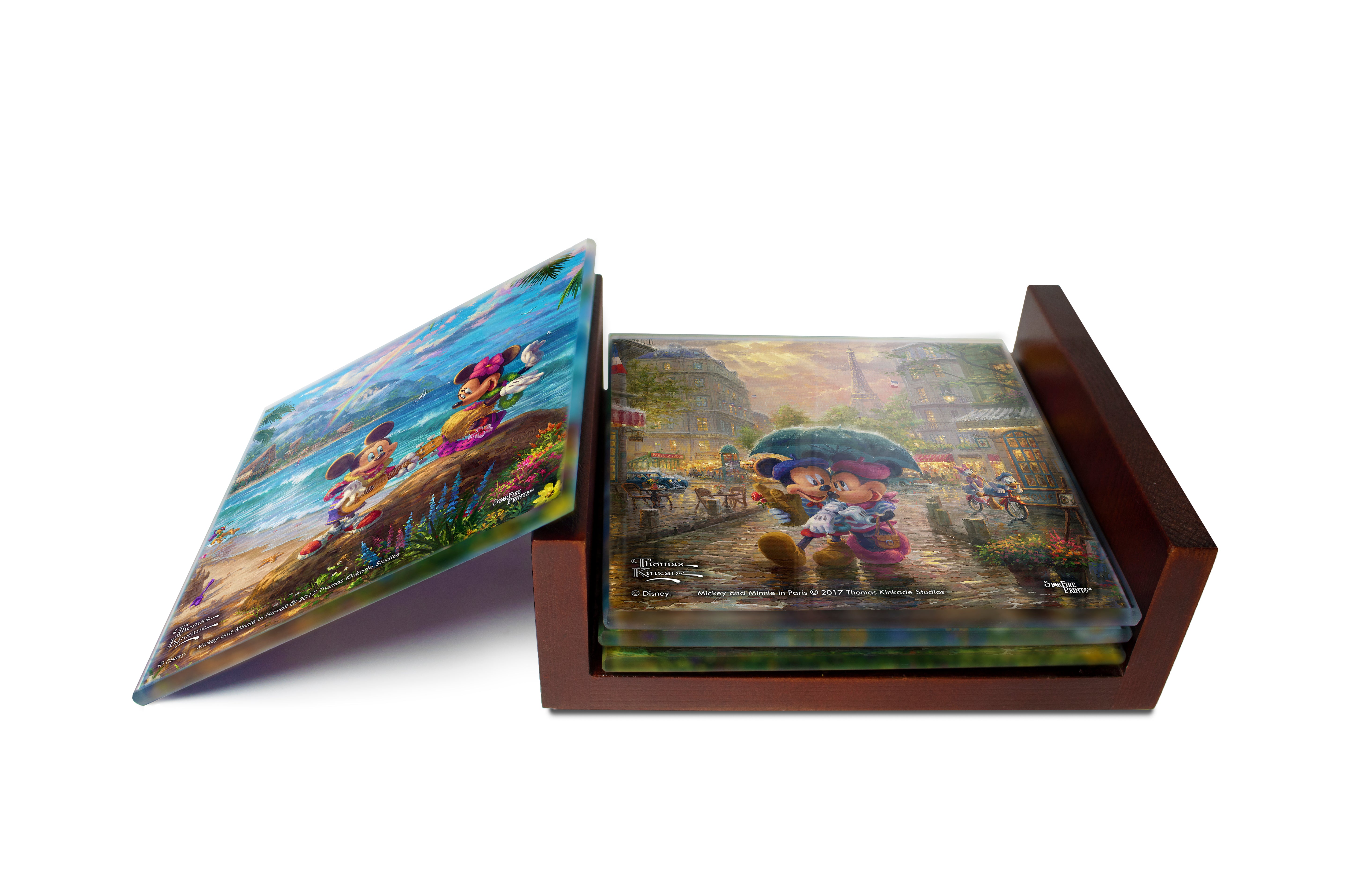 Disney (Mickey and Minnie Mouse Tourists) StarFire Prints™ Glass Coaster Set of Four SPCSTR854