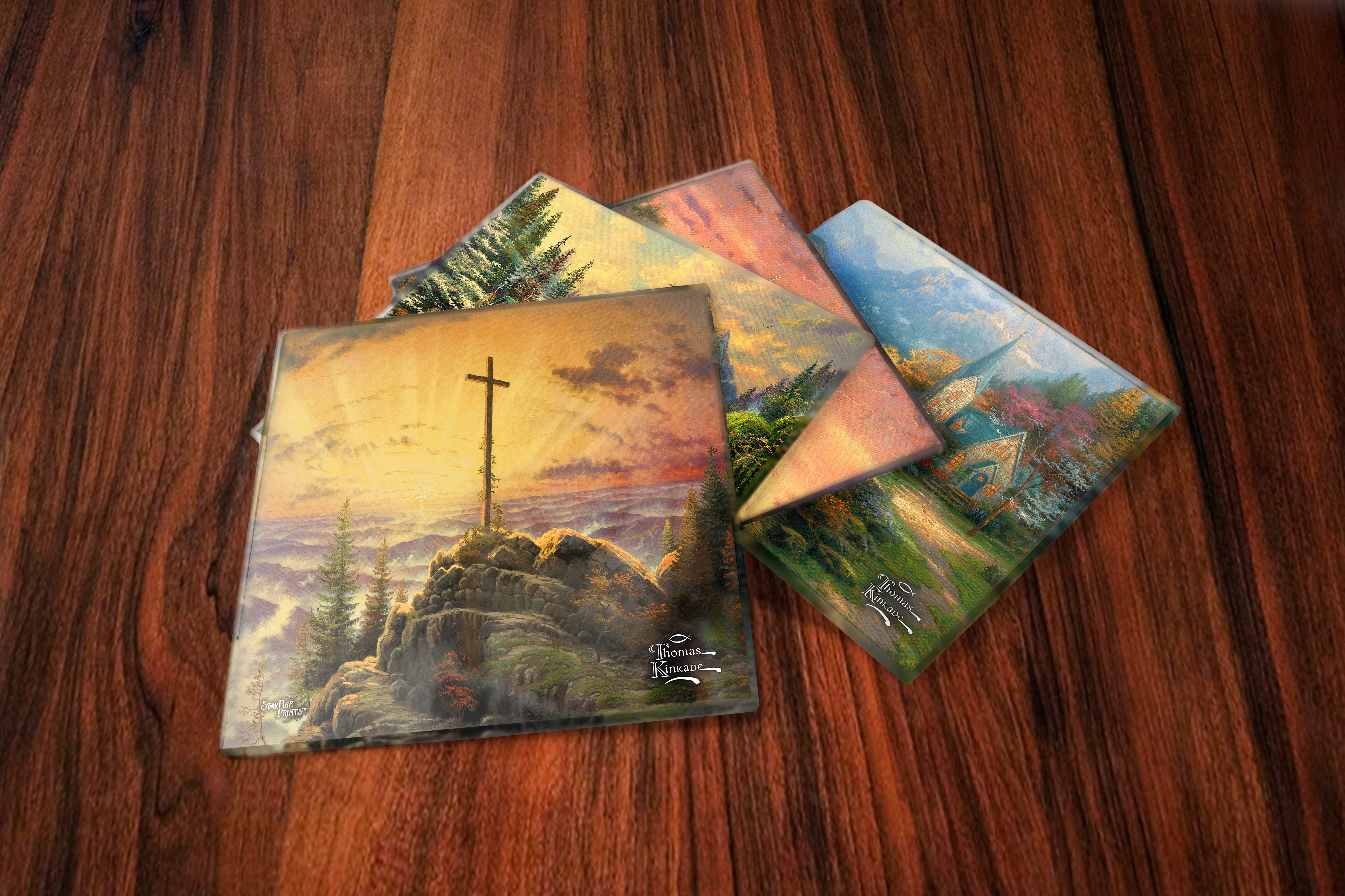 Thomas Kinkade Studios (Inspirational Prints) StarFire Prints™ Glass Coaster Set of Four SPCSTR890
