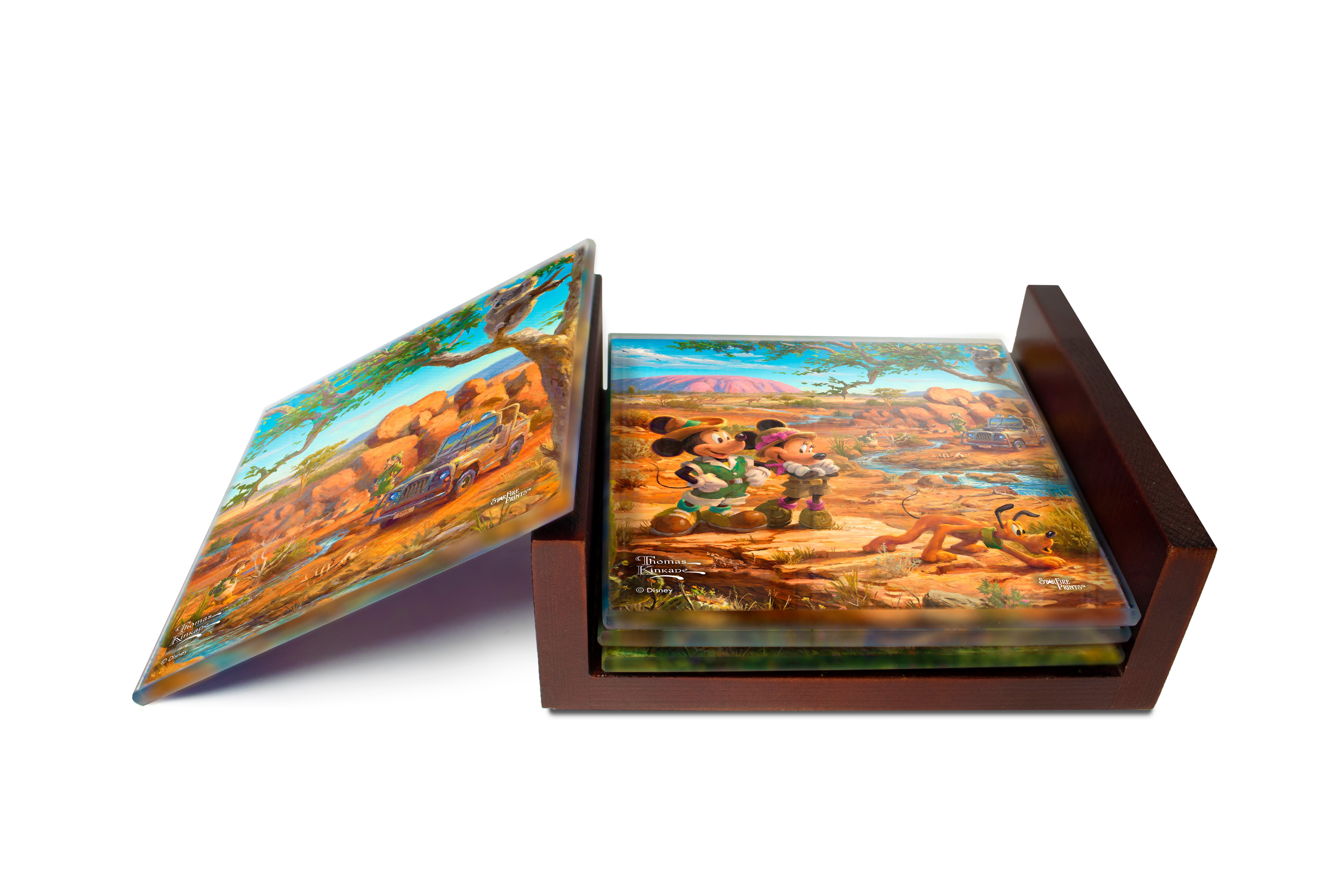 Disney (Minnie and Mickey Mouse in the Outback) StarFire Prints™ Glass Coaster Set of Four SPCSTR987