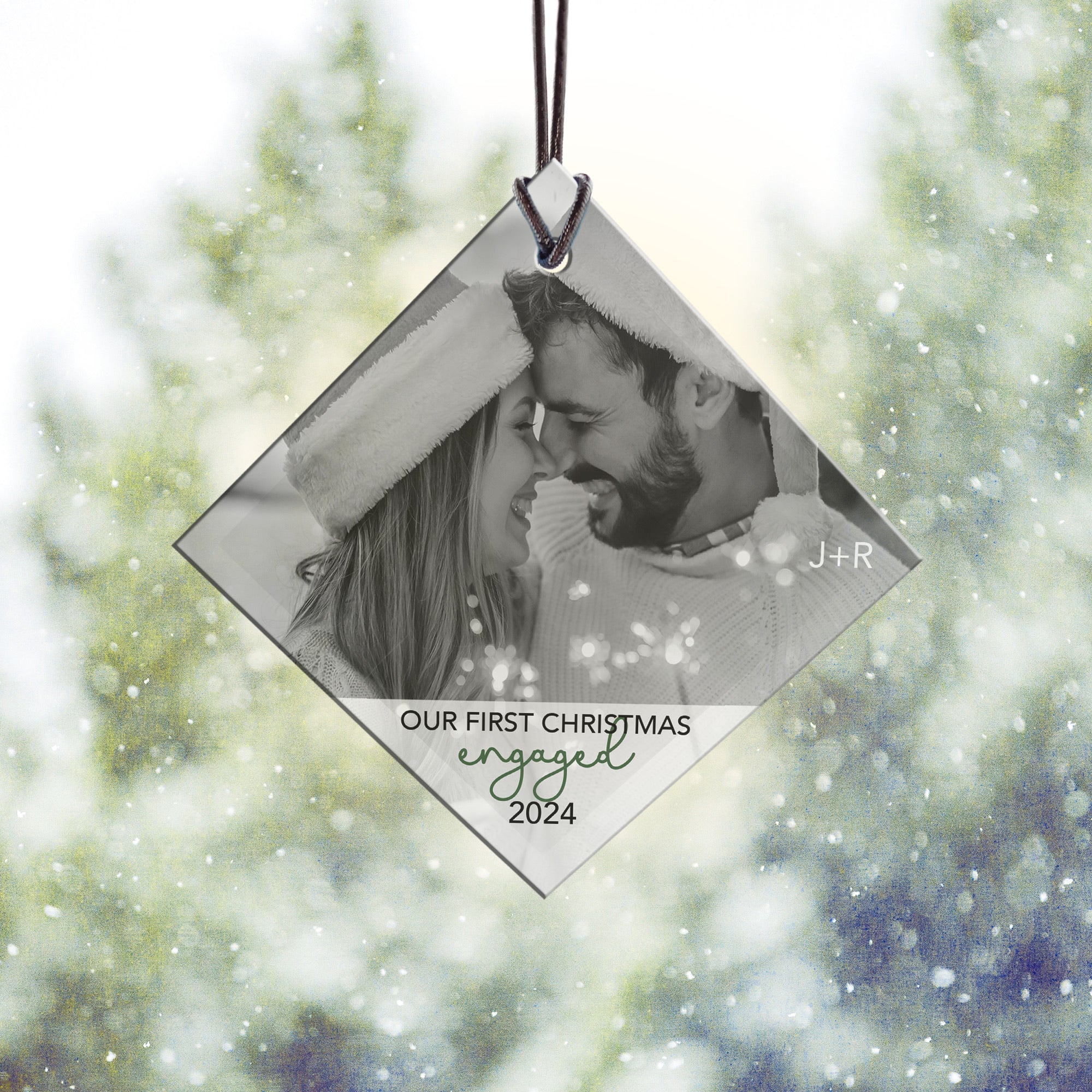 Trend Setters Original (Our First Simplistic - Personalized) StarFire Prints Hanging Glass Print SPSQU1339