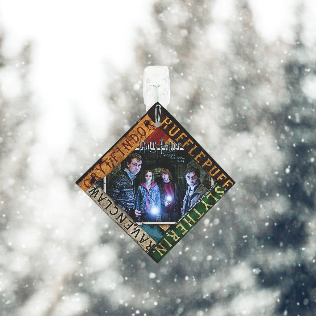 Harry Potter and the Deathly Hallows™ Part 2 (House Banners) StarFire Prints™ Glass Art SPSQU067