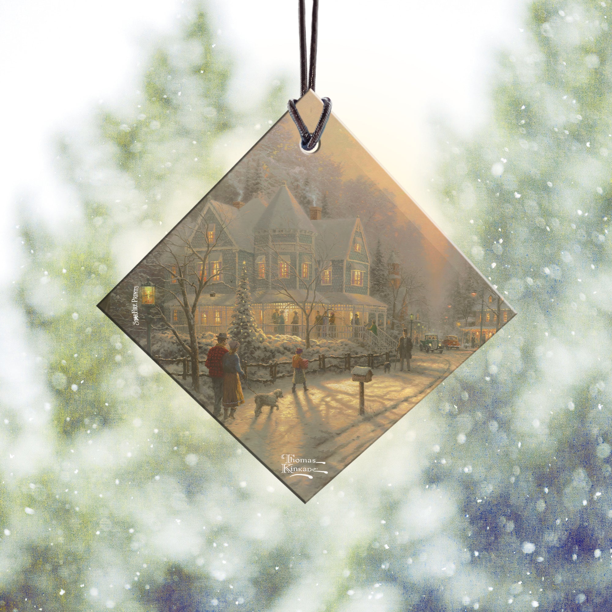 Thomas Kinkade Studios (A Holiday Gathering) StarFire Prints™ Hanging Glass Print SPSQU1218