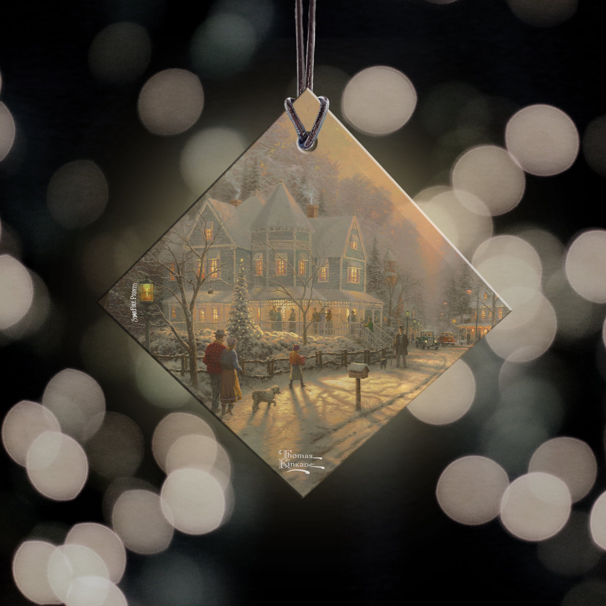 Thomas Kinkade Studios (A Holiday Gathering) StarFire Prints™ Hanging Glass Print SPSQU1218