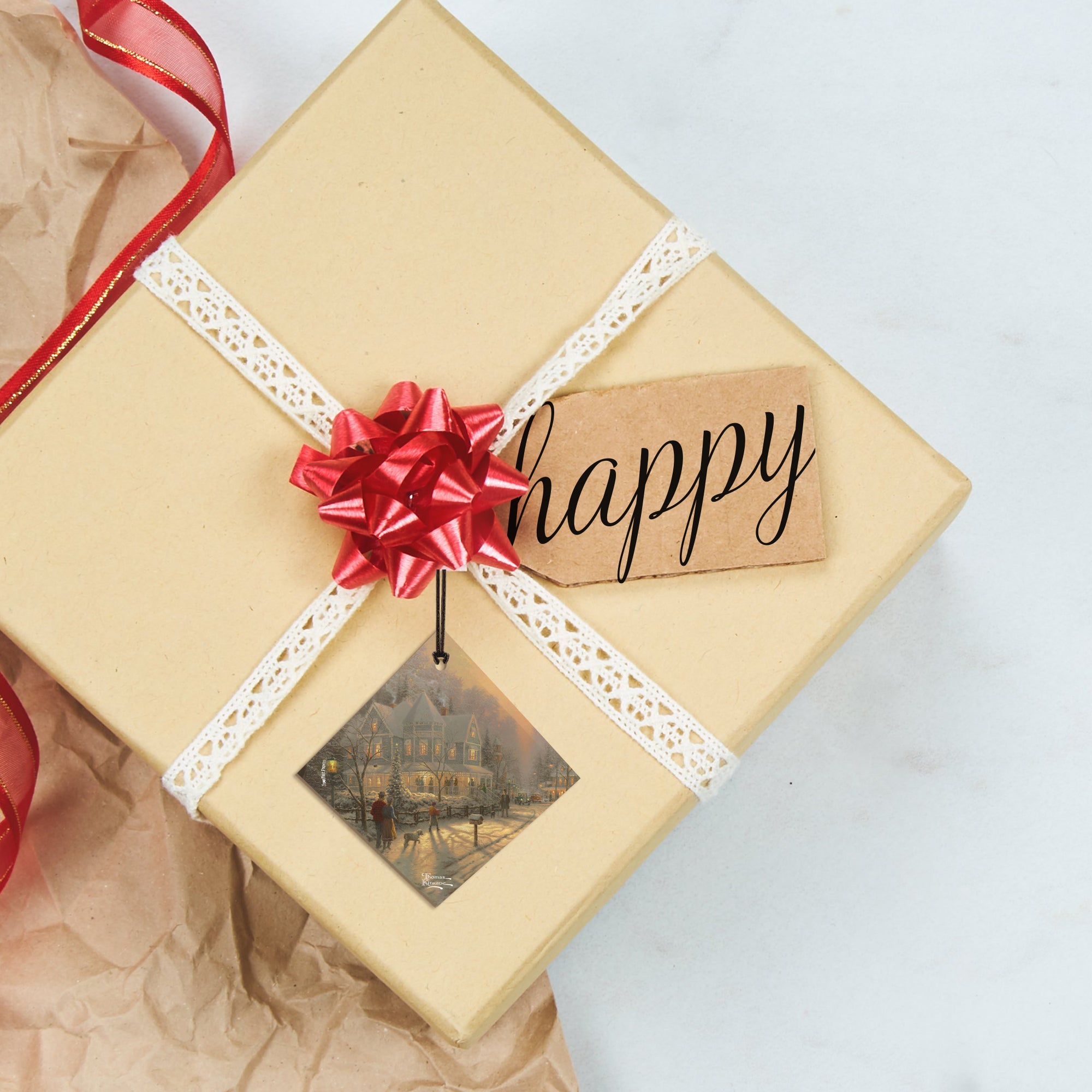 Thomas Kinkade Studios (A Holiday Gathering) StarFire Prints™ Hanging Glass Print SPSQU1218