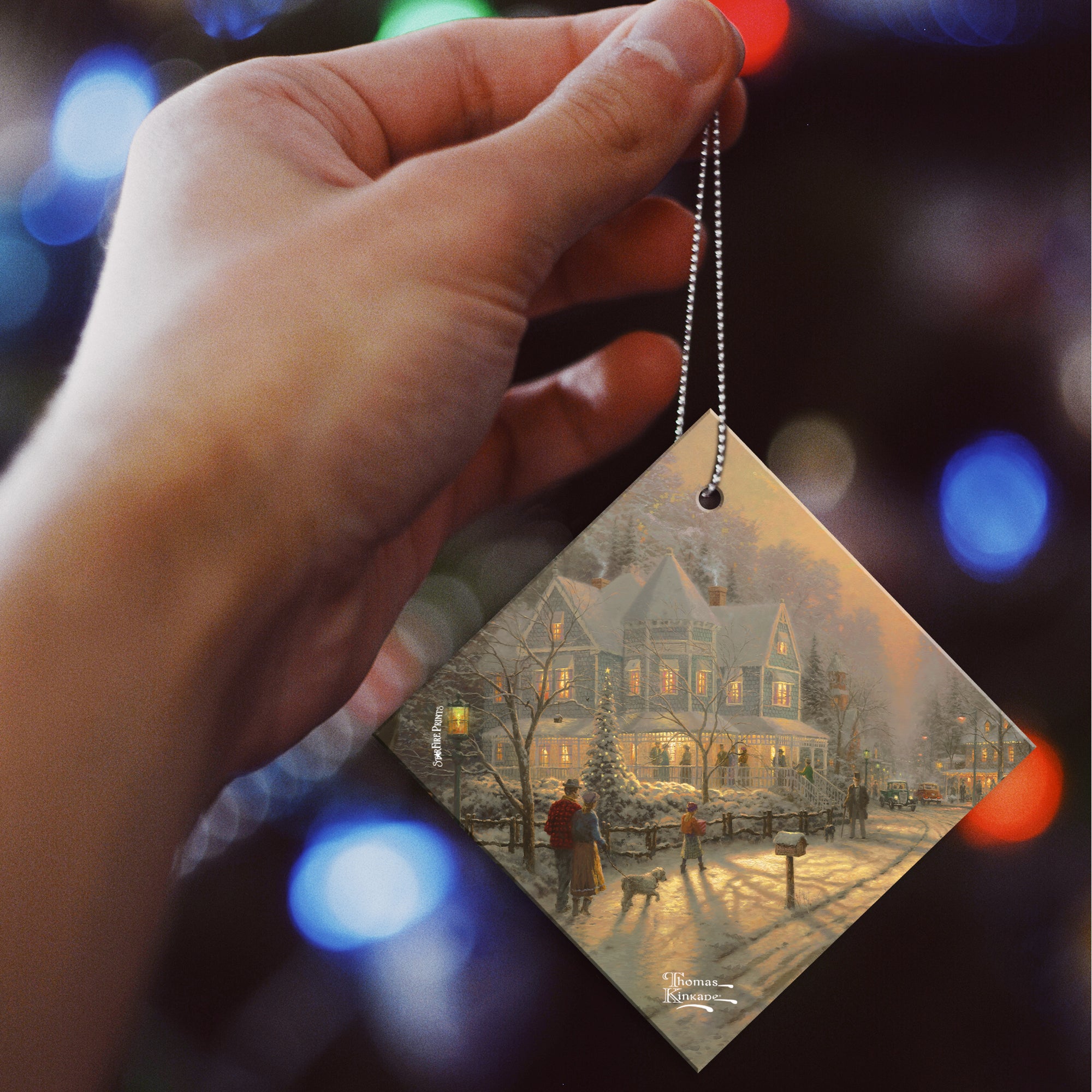 Thomas Kinkade Studios (A Holiday Gathering) StarFire Prints™ Hanging Glass Print SPSQU1218