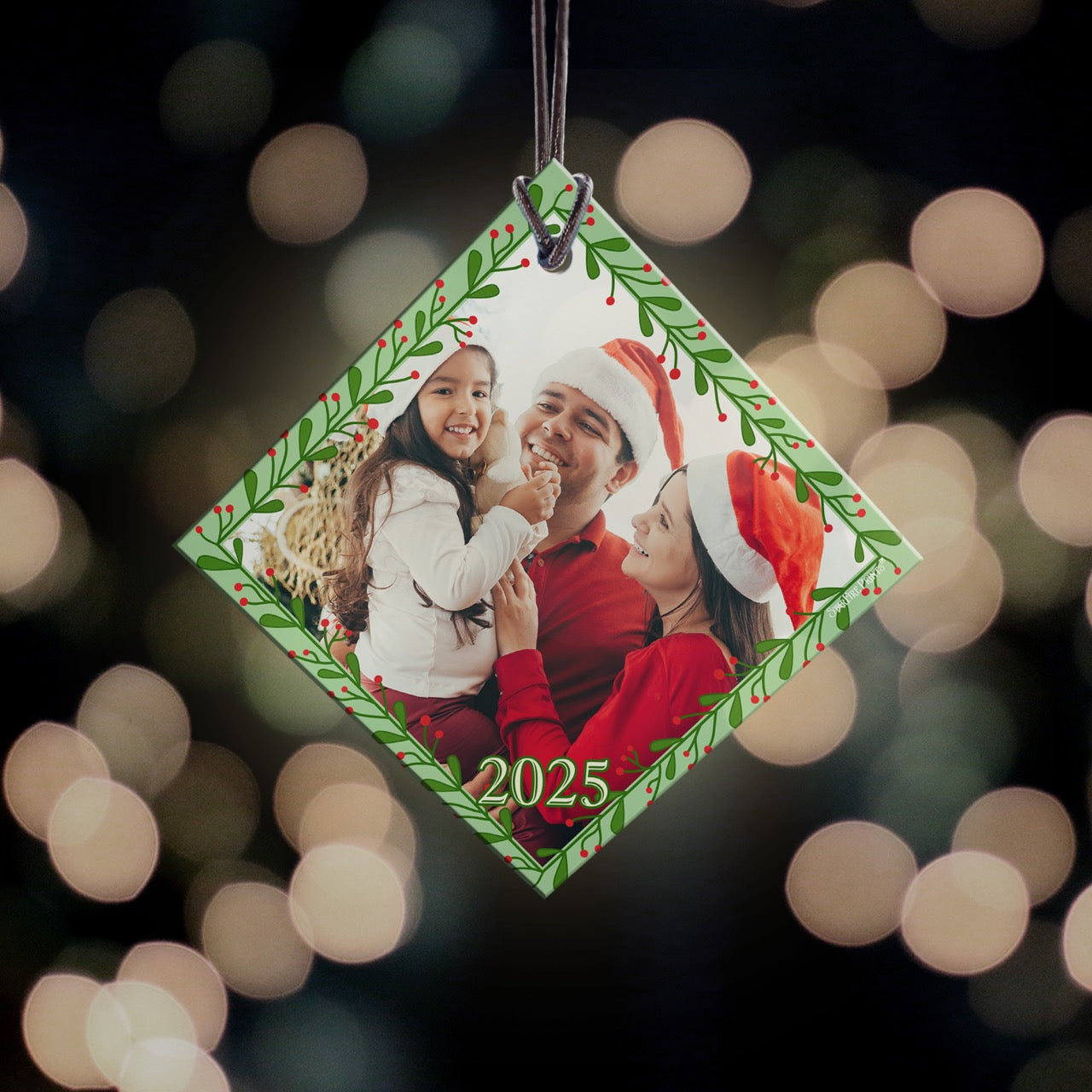 Trend Setters Original (Holly Holiday) Personalized StarFire Prints™ Hanging Glass Print Photo Upload SPSQU1366