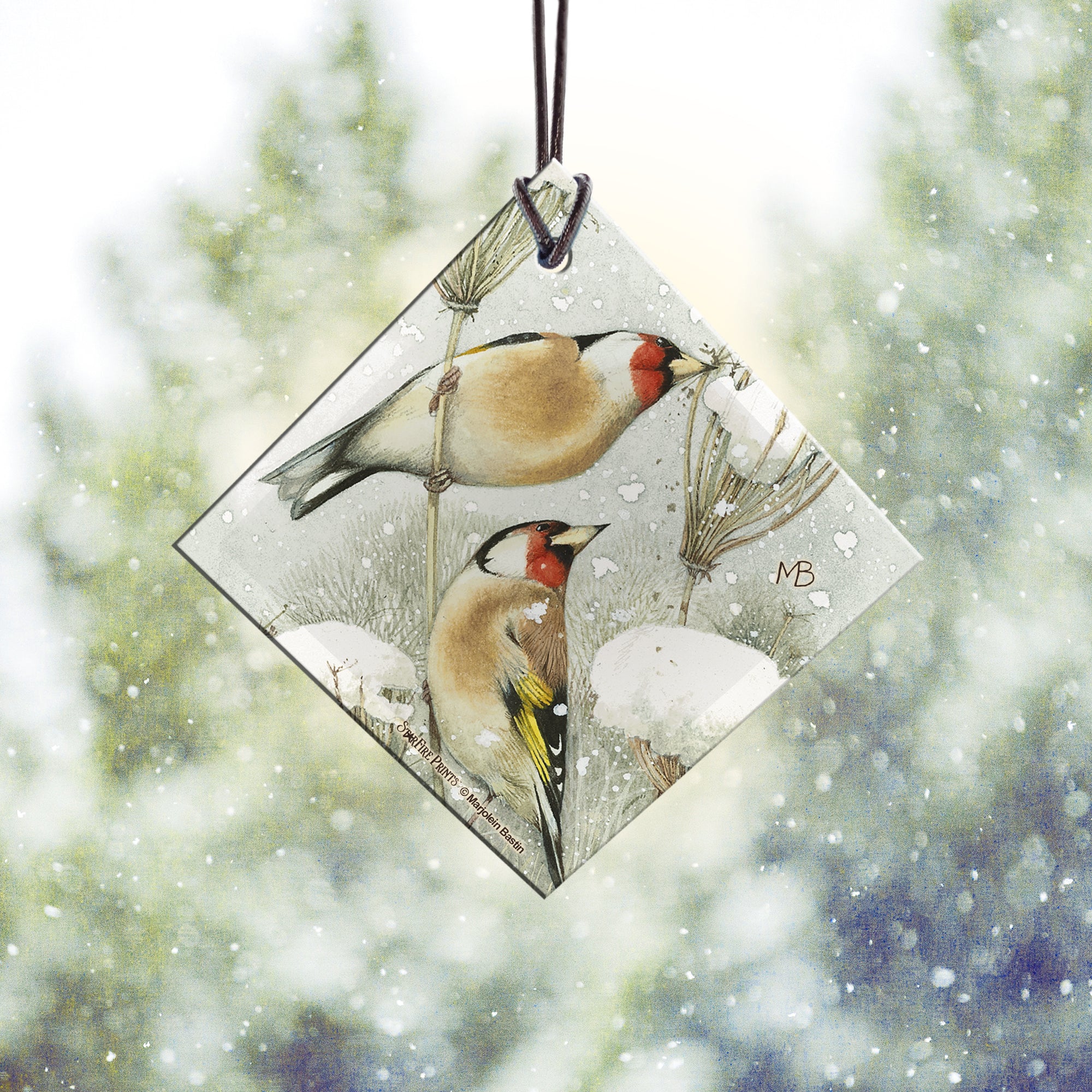 Marjolein Bastin (Winter Birds) StarFire Prints™ Hanging Glass Print SPSQU682