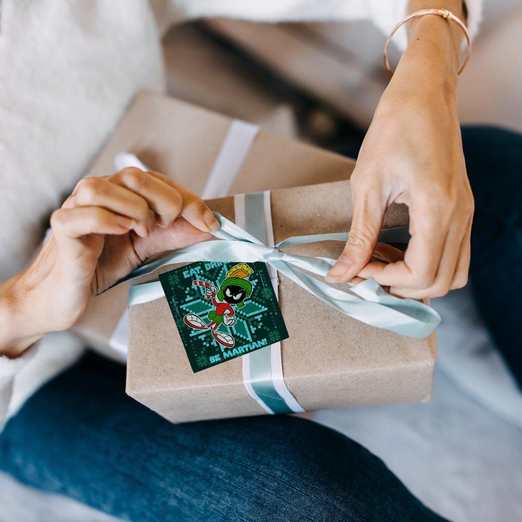 Looney Tunes (Marvin The Martian Pattern) StarFire Prints™ Glass Art SPSQU773