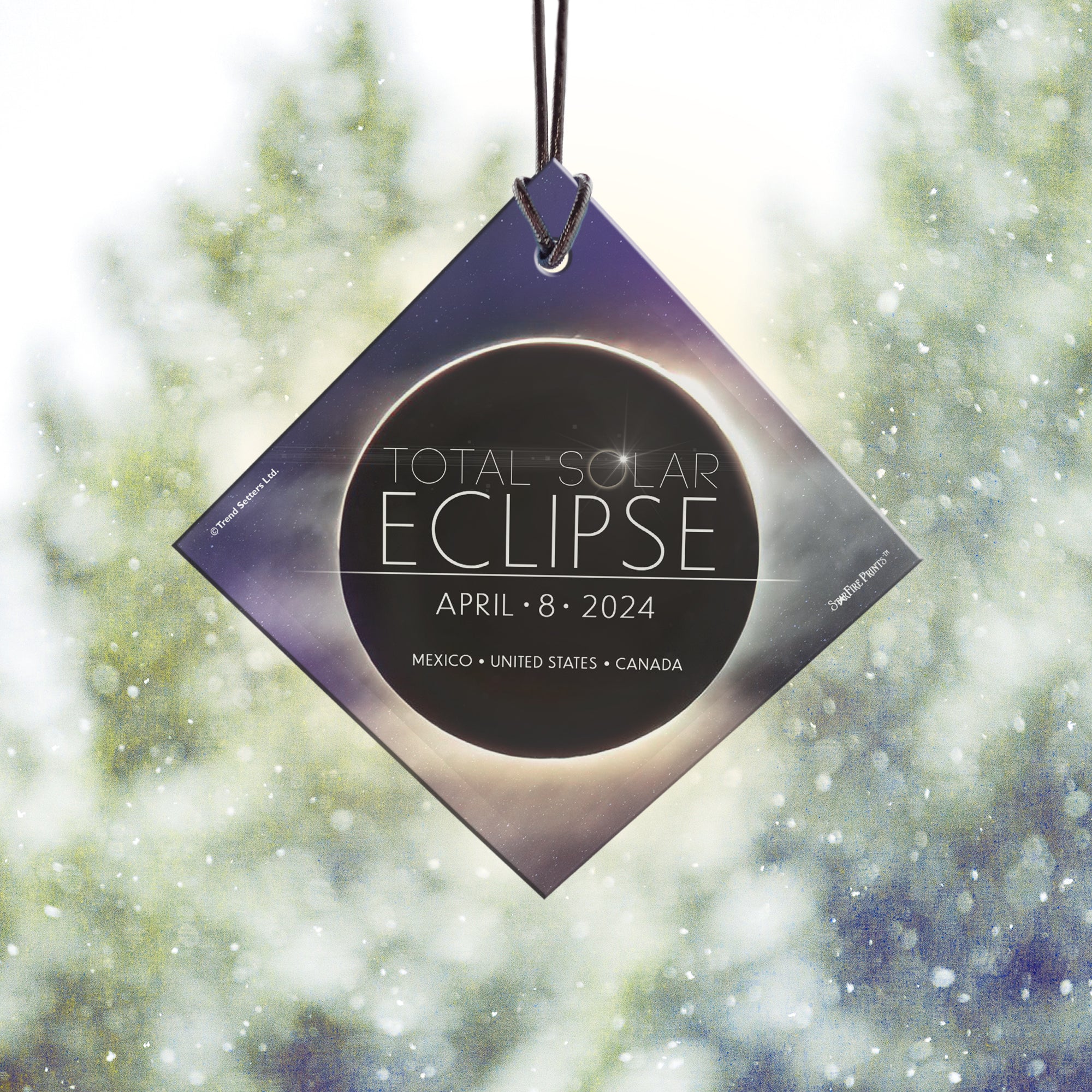 Solar Eclipse April 2024 - StarFire Prints™ Hanging Glass Print SPSQU783