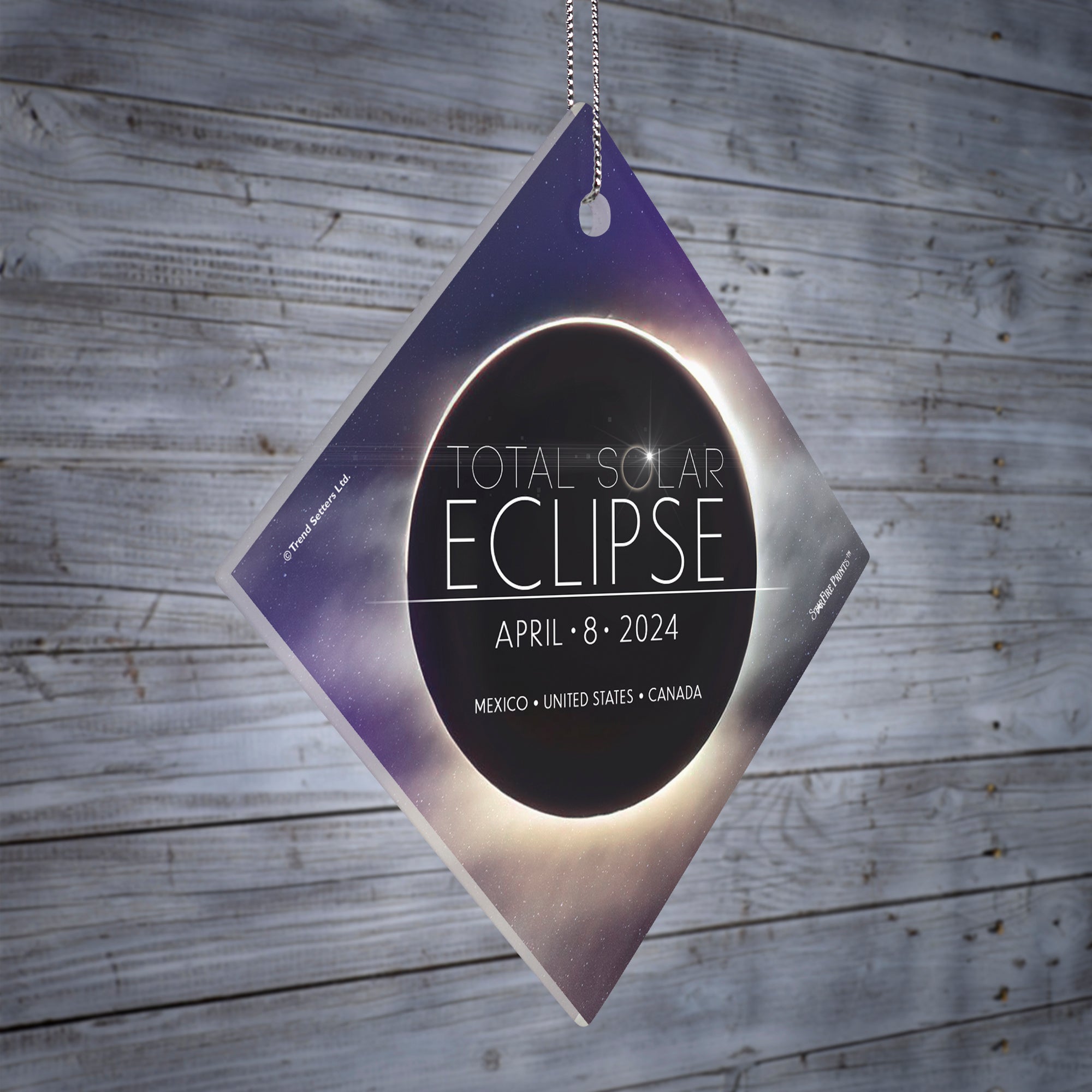 Solar Eclipse April 2024 - StarFire Prints™ Hanging Glass Print SPSQU783