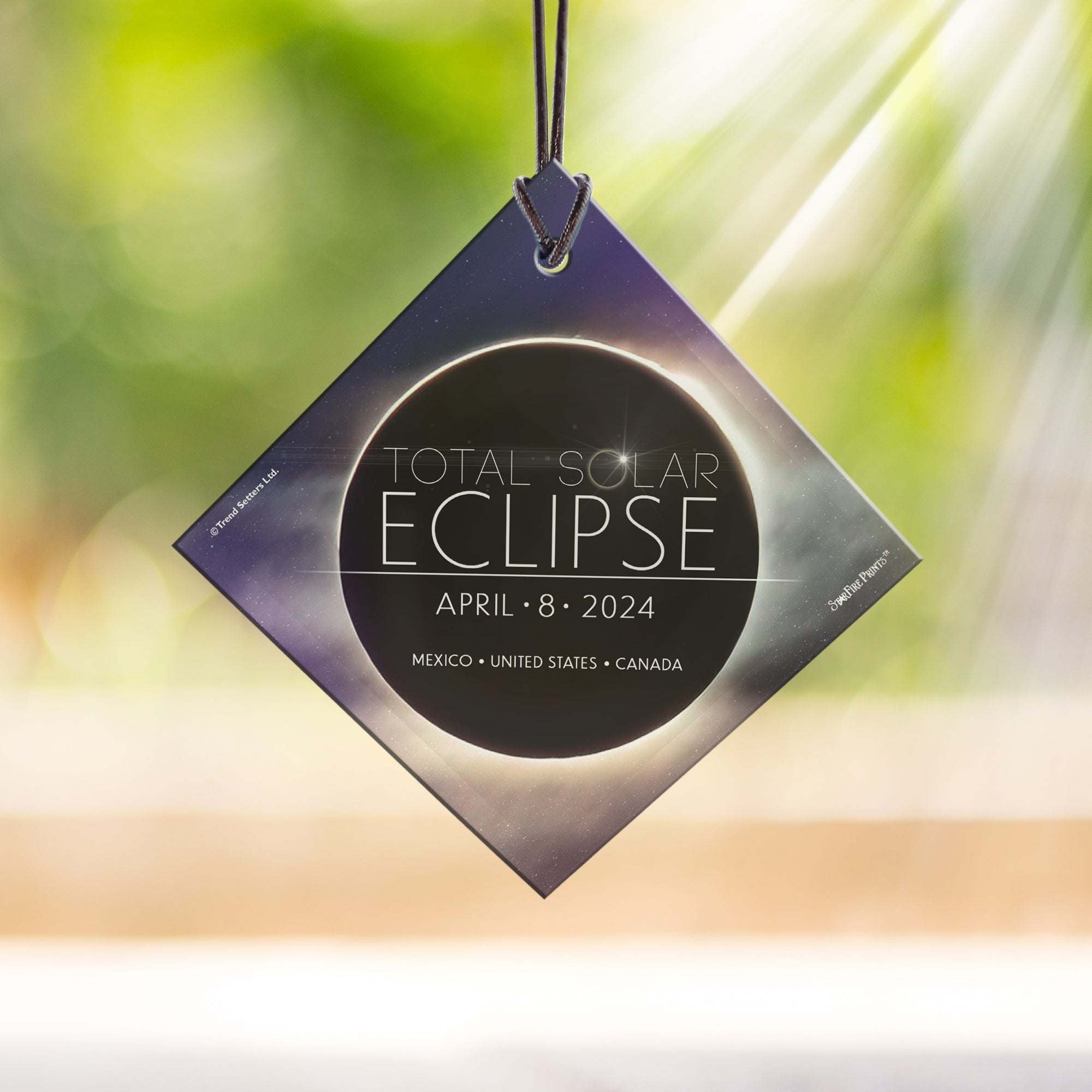 Solar Eclipse April 2024 - StarFire Prints™ Hanging Glass Print SPSQU783