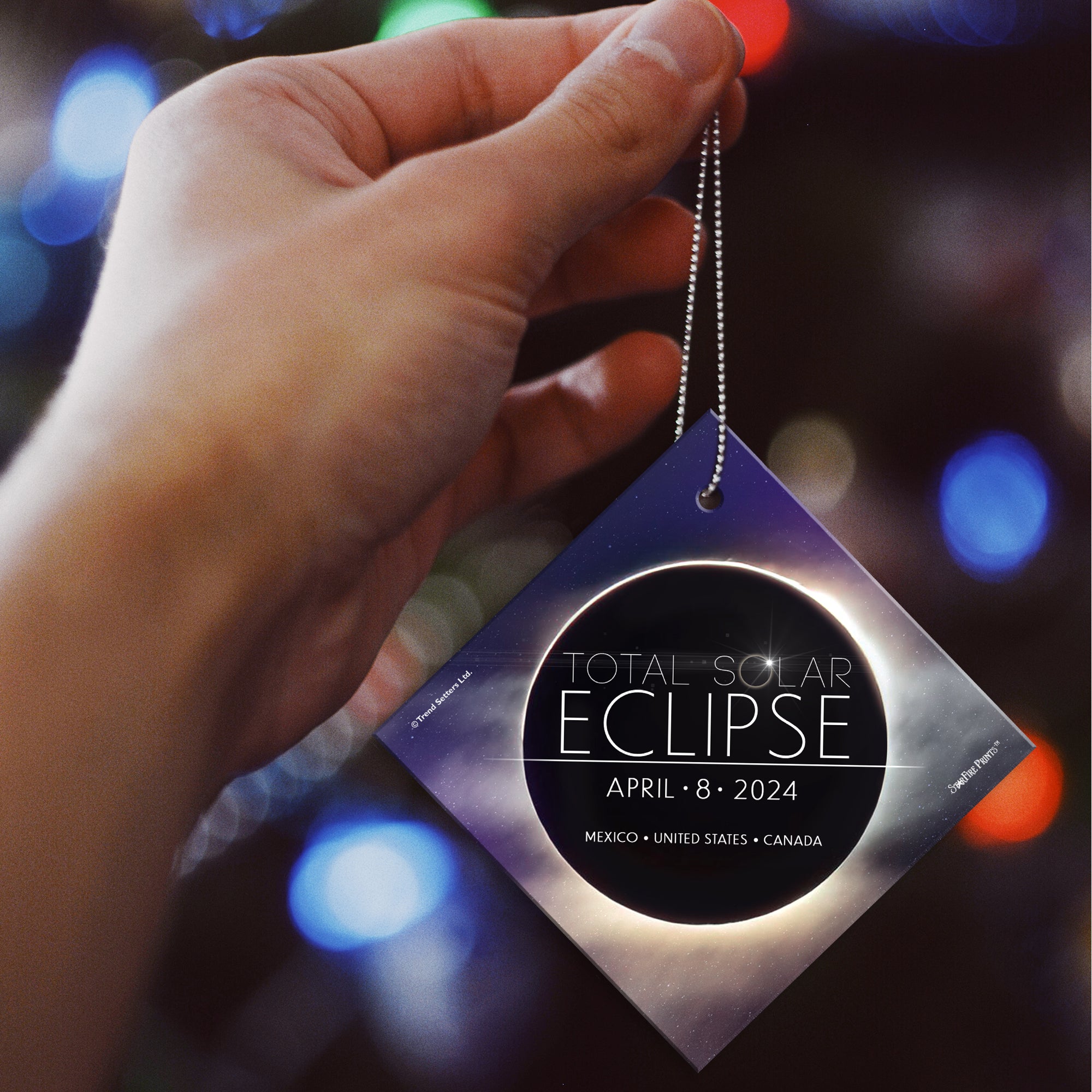 Solar Eclipse April 2024 - StarFire Prints™ Hanging Glass Print SPSQU783