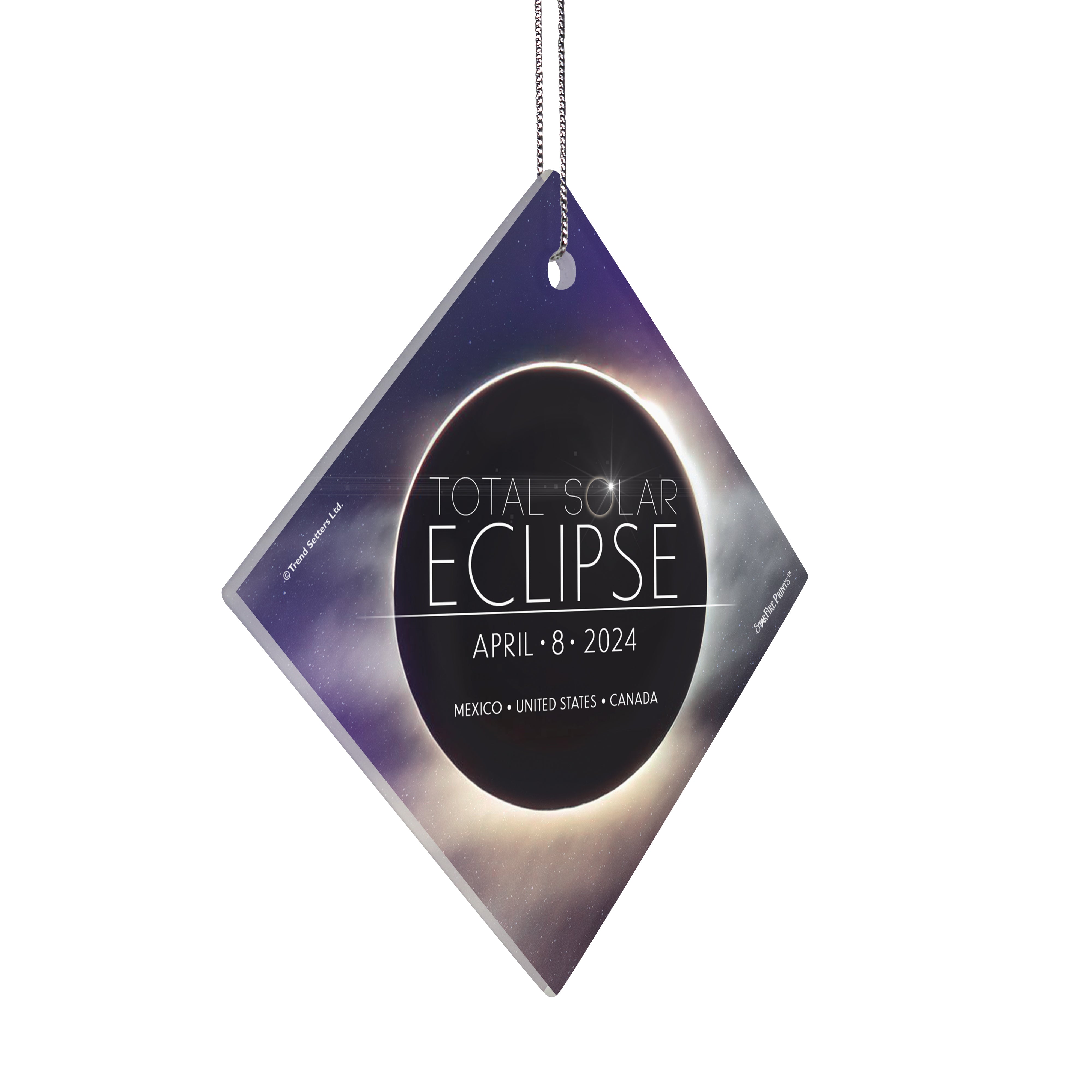 Solar Eclipse April 2024 - StarFire Prints™ Hanging Glass Print SPSQU783