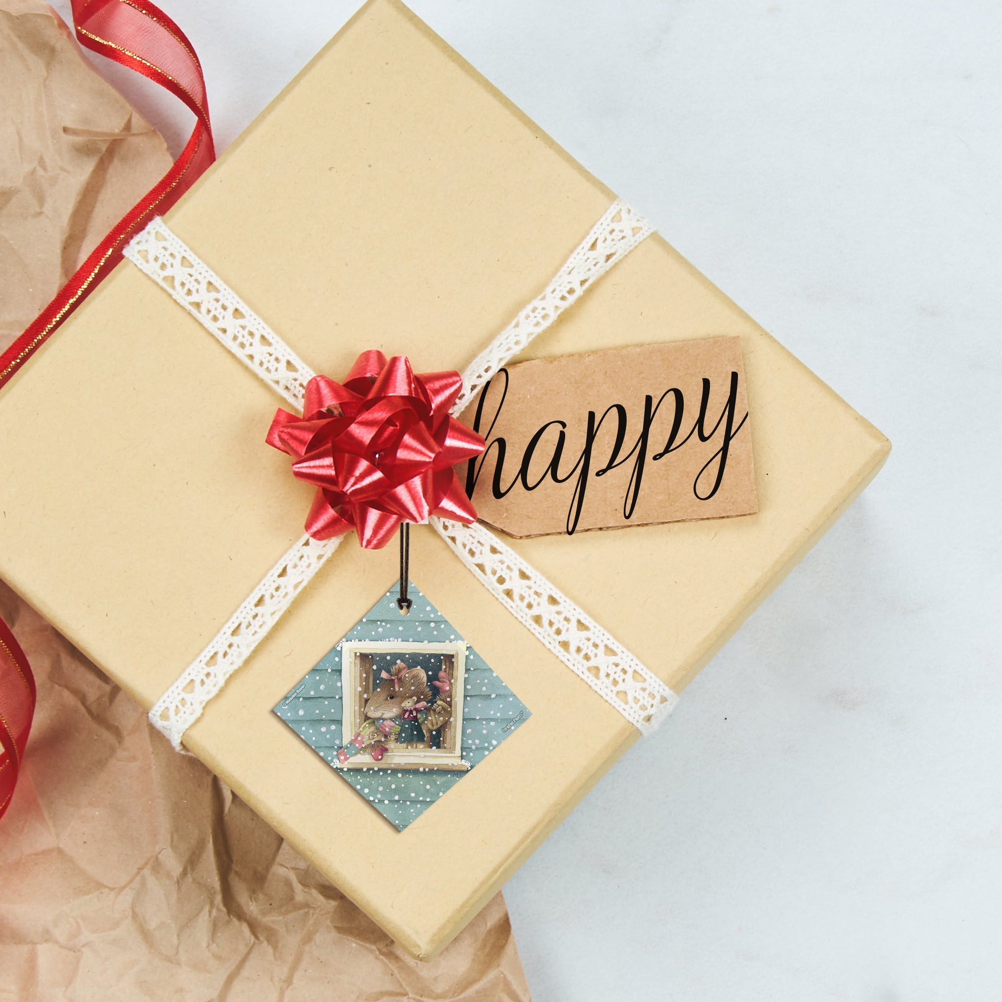 Marjolein Bastin (Vera the Mouse Says Hello) StarFire Prints™ Hanging Glass Print SPSQU836