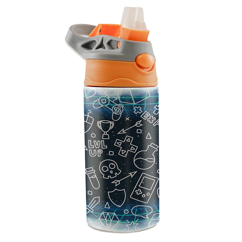 Trend Setters Original (Gamer) 12 oz Stainless Steel Water Bottle with Orange and Grey Lid SSKIDOG0030