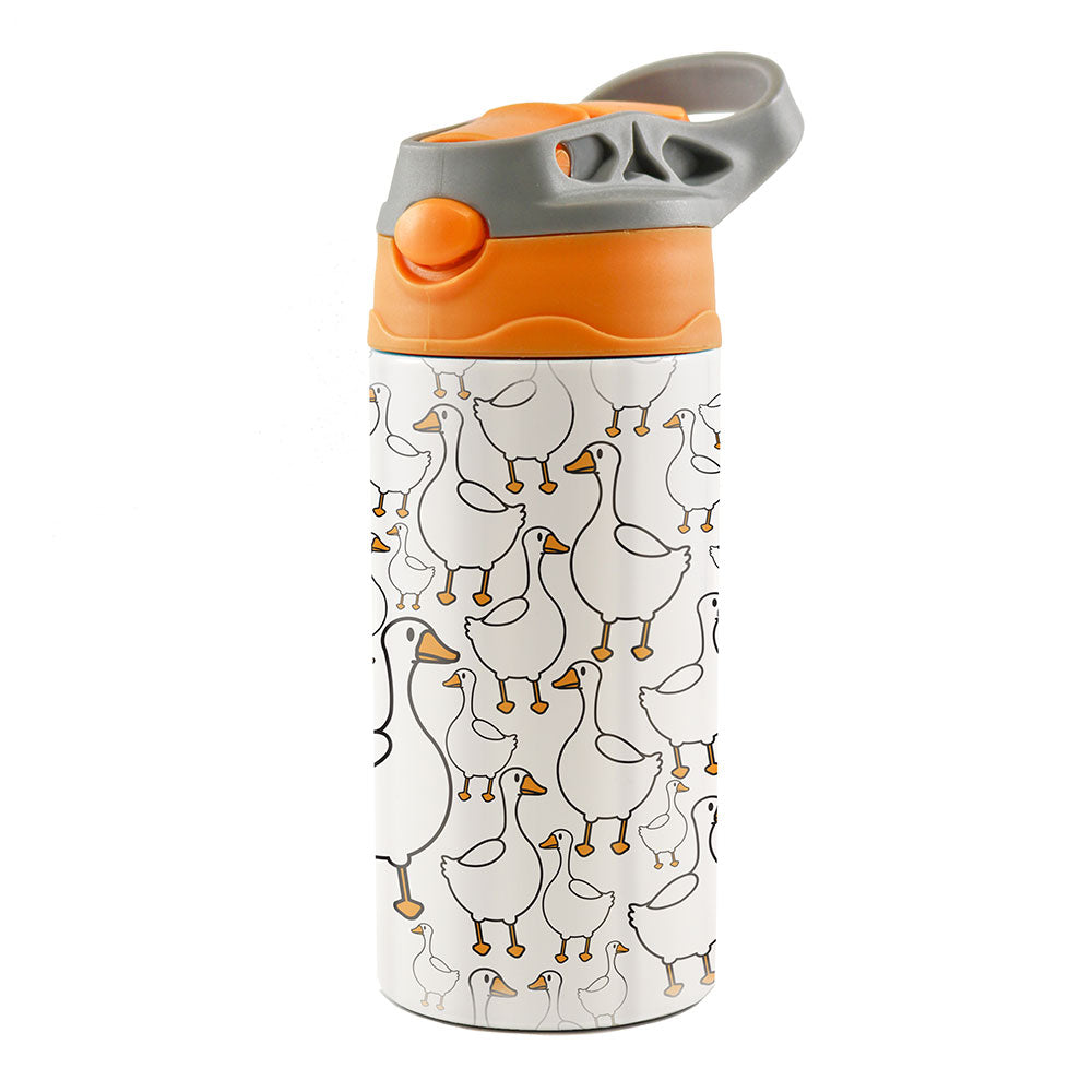 Trend Setters Original (Silly Goose) 12 oz Stainless Steel Water Bottle with Orange and Grey Lid SSKIDOG0034