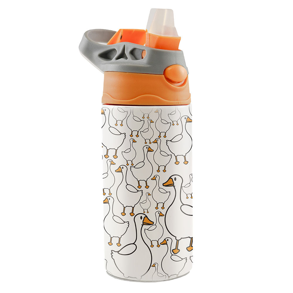 Trend Setters Original (Silly Goose) 12 oz Stainless Steel Water Bottle with Orange and Grey Lid SSKIDOG0034