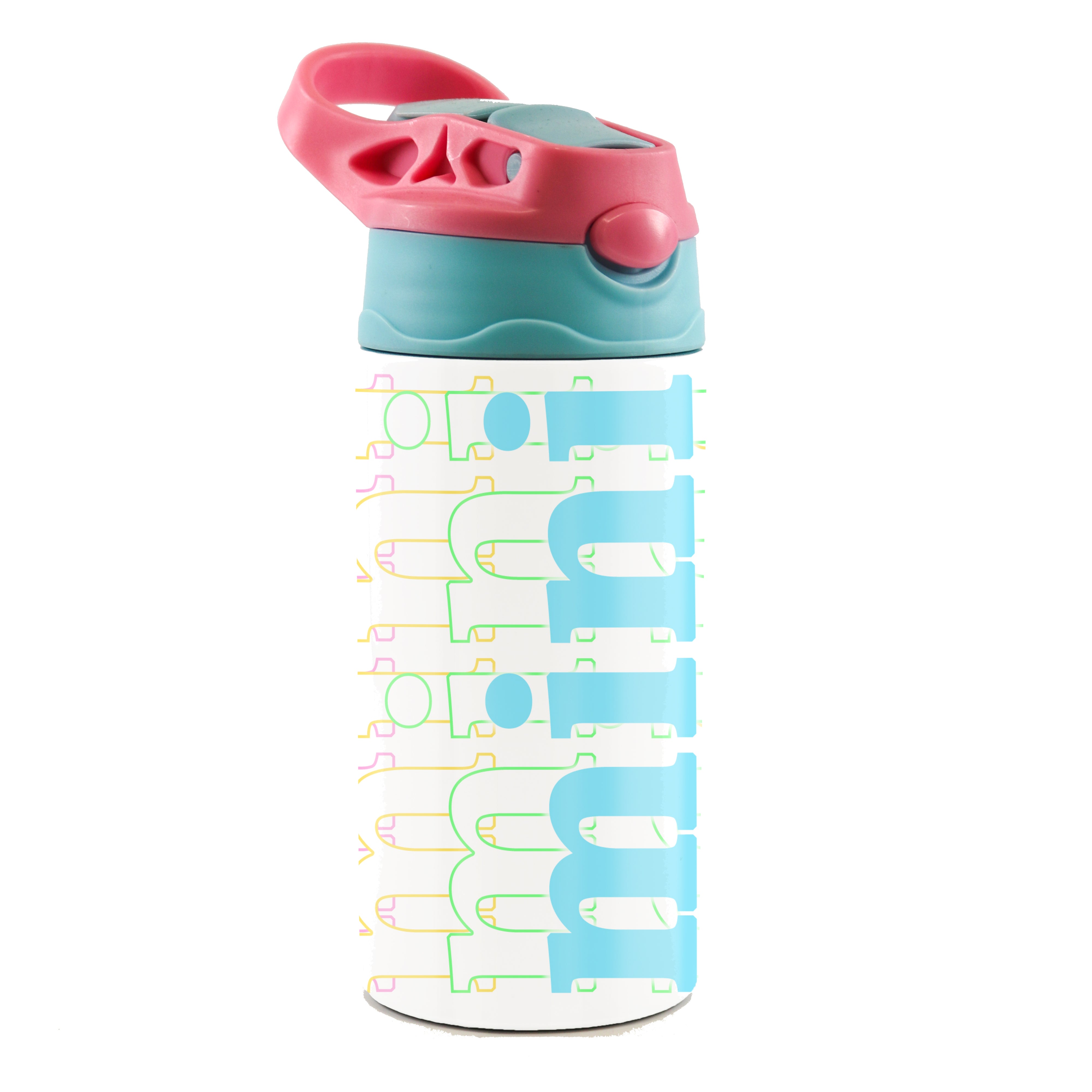 Mini and Me Collection (Mini) Kids 12oz Stainless Steel Water Bottle (Pink/Blue) SSKIDPB0012